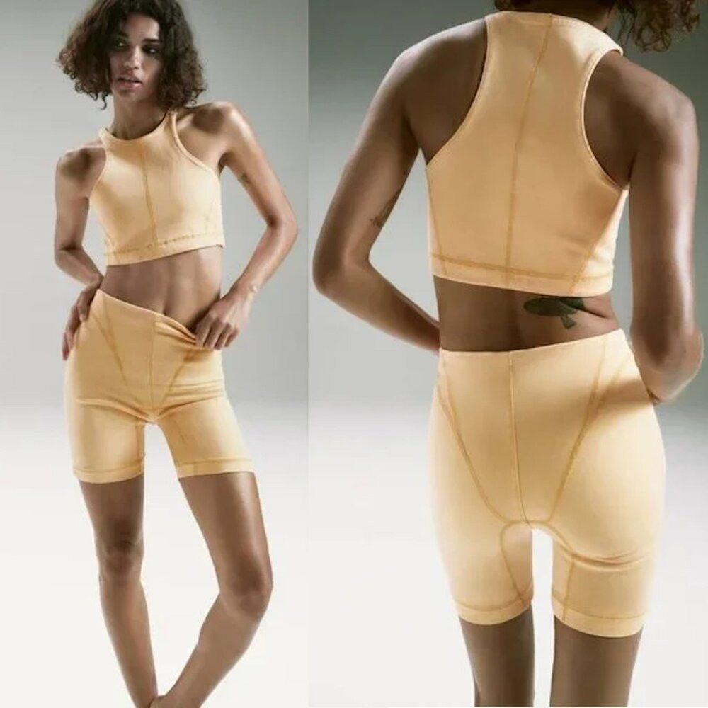 Zara NWT New Zara Denim Cycling Bike Yellow Shorts Size S Size 27" / US 4 / IT 40 - 1 Thumbnail