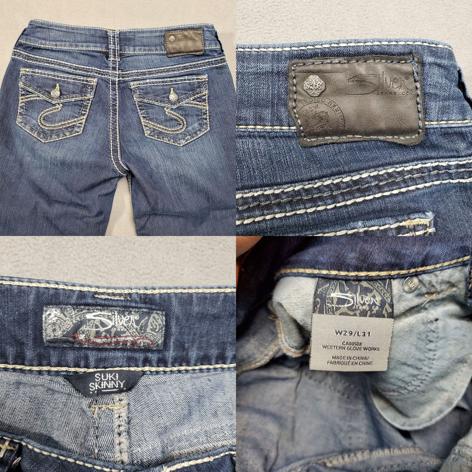 Silver Jeans Co. Silver Jeans Womens Suki 28x29.5 Dark Wash Denim Skinny Jegging Size 28" / US 6 / IT 42 - 8 Thumbnail