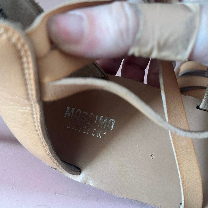 Other mossimo supply co beige strappy flats sandals open toed heel Size US 9.5 / IT 39.5 - 3 Thumbnail
