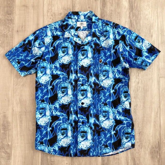 Bape BAPE FLAME Short Sleeve Shirt a bathing ape Fire Size US S / EU 44-46 / 1 - 1 Thumbnail