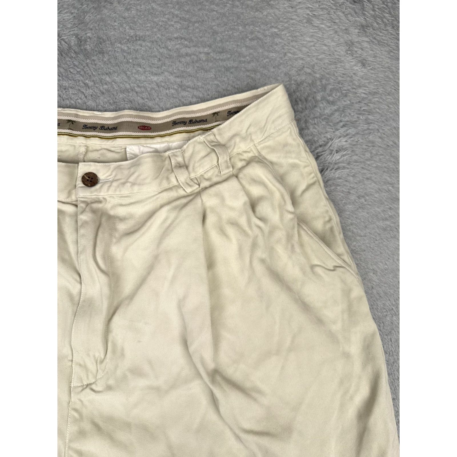 Tommy Bahama Tommy Bahama Shorts Mens 38 Beige Silk Relax Pleated Bermuda Casual Beach 38in Regular Size US 38 / EU 54 - 5 Thumbnail