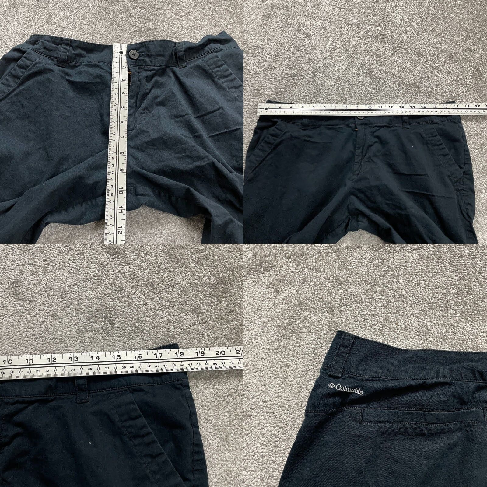 Vintage Columbia Chino Shorts Women's 14 Navy Blue Cotton Mid Rise Casual Activewear Size 36" / US 14 / IT 50 - 8 Thumbnail