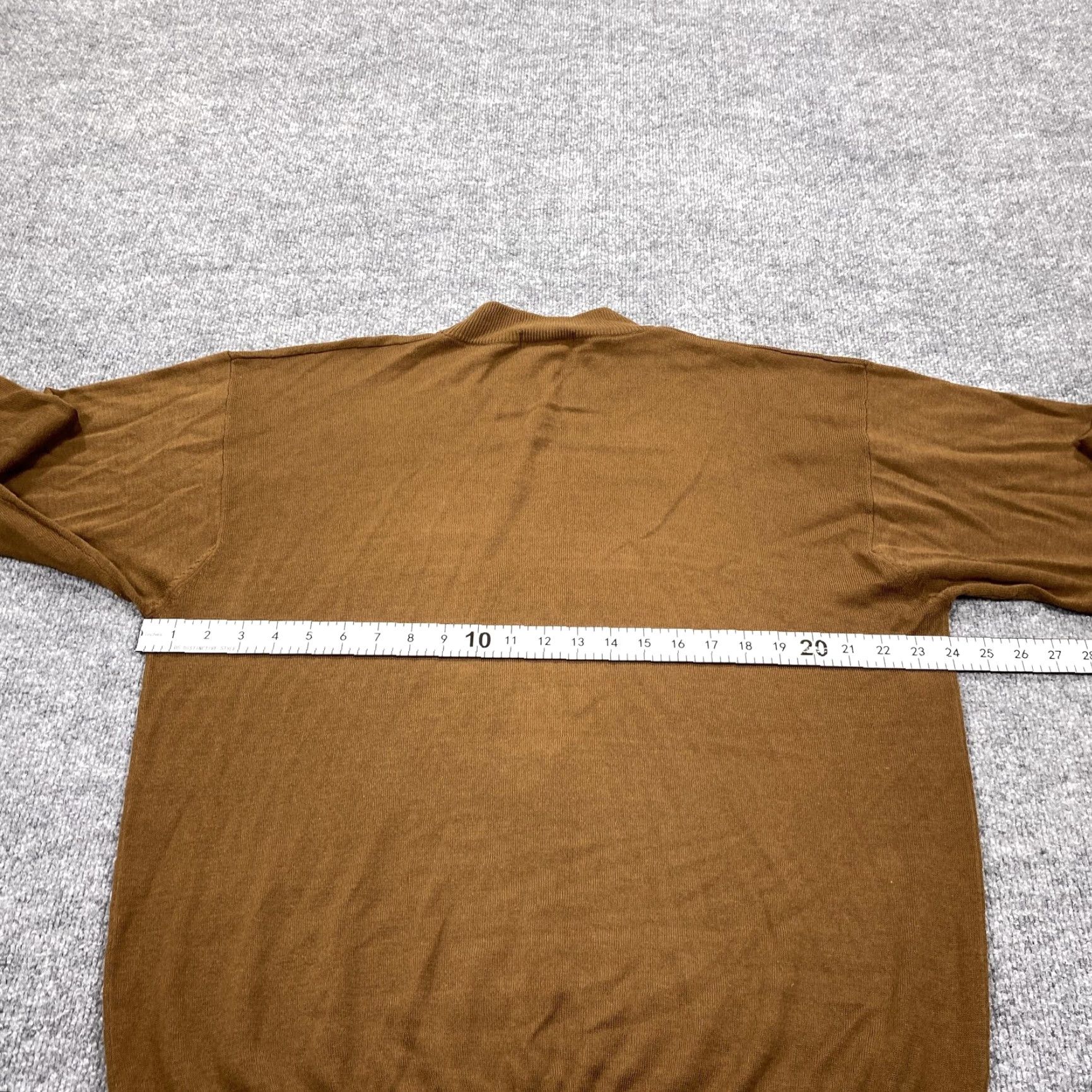 Vintage Va Bene Sweater Pullover Mens XL Brown Mock Neck Silk Cotton Lightweight Size US XL / EU 56 / 4 - 4 Thumbnail