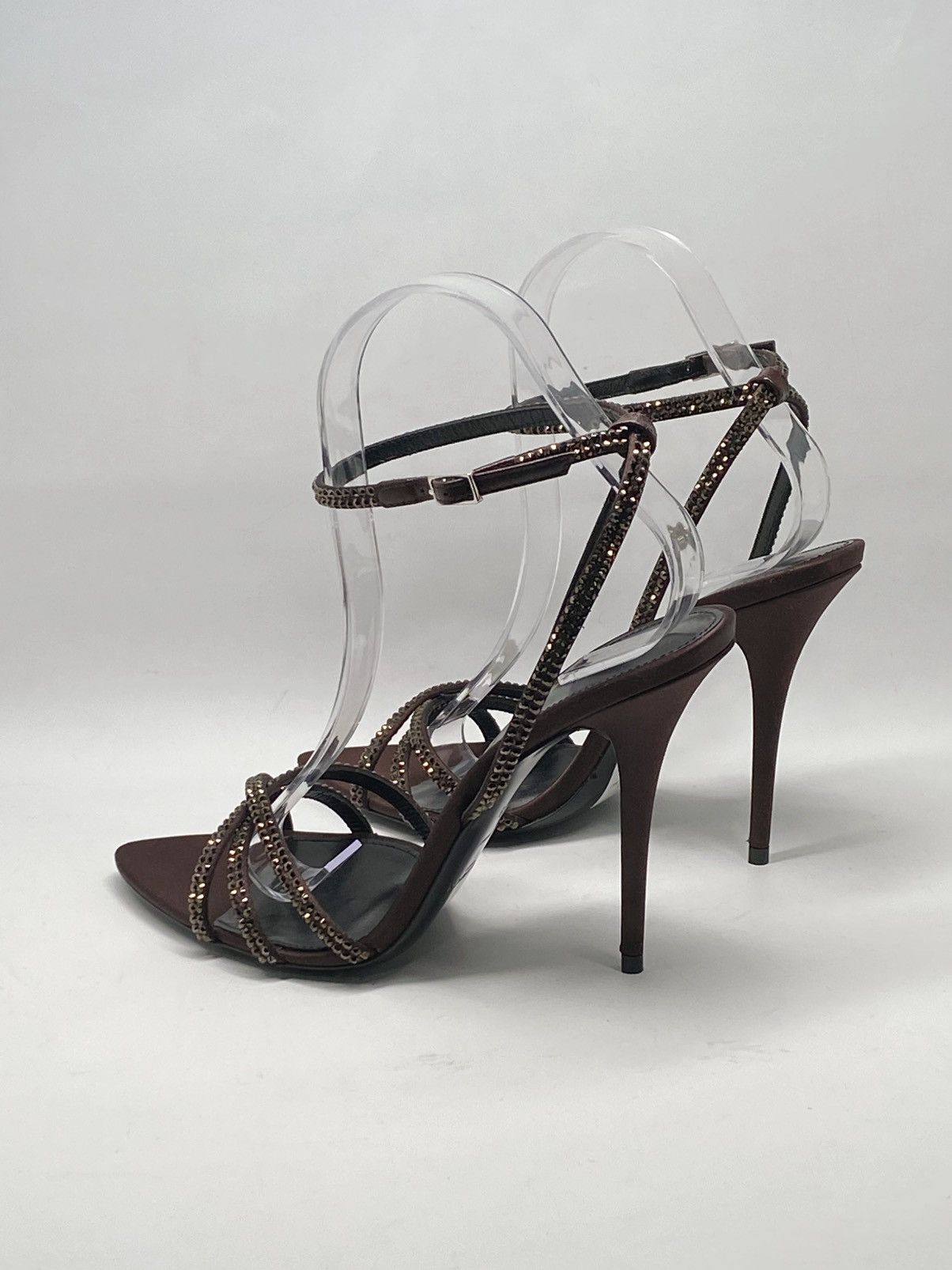 Yves Saint Laurent Saint Laurent Ava Sandals Satin with Rhinestones size 37.5 Size US 7.5 / IT 37.5 - 8 Thumbnail