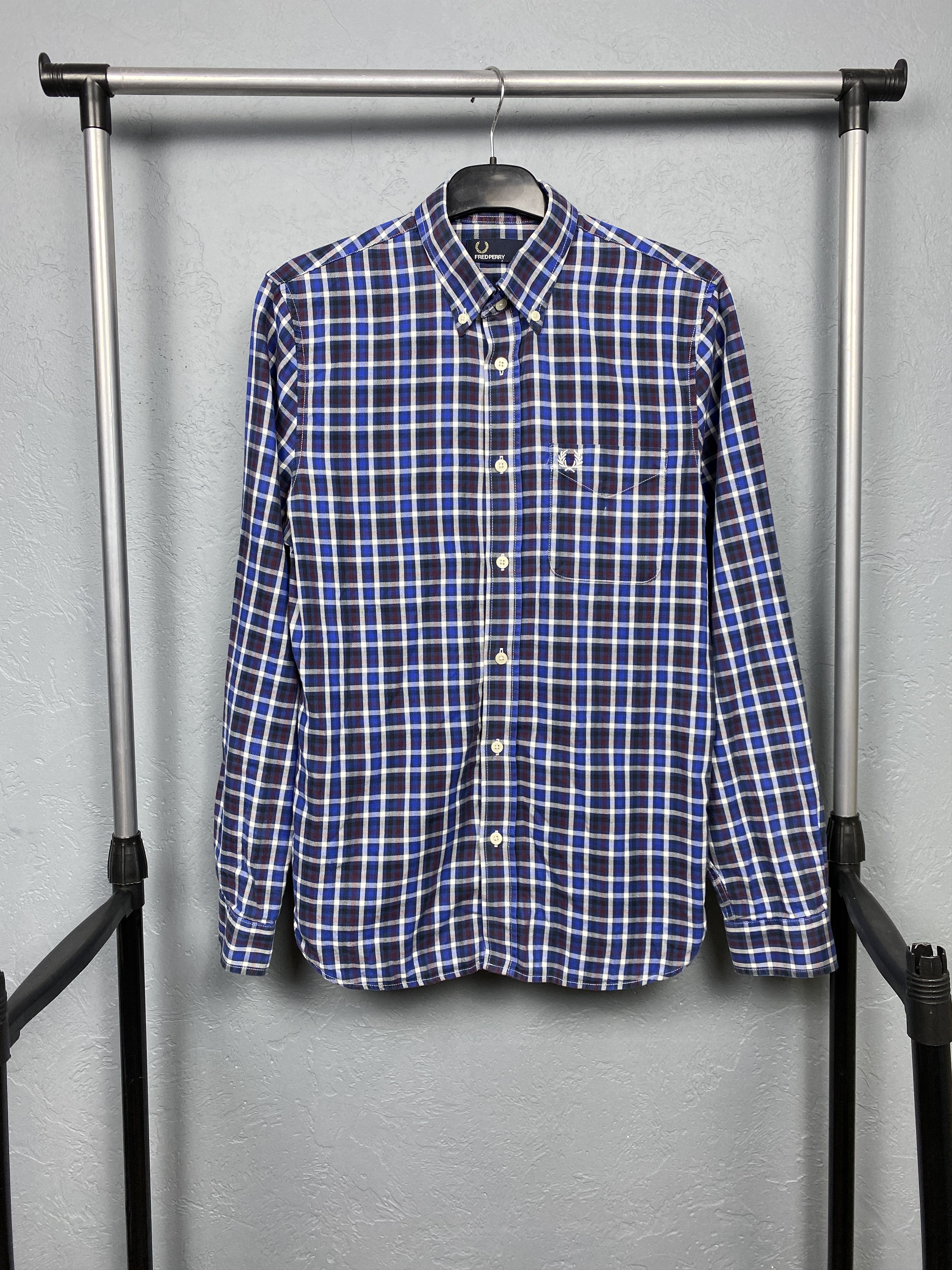 Fred Perry Fred Perry Mens Long Sleeve Plaid Shirt Size US S / EU 44-46 / 1 - 1 Thumbnail