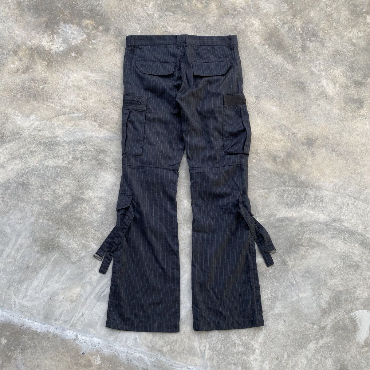 Tete Homme TETE HOMME Hickory Stripe Cargo Flare Pants Size US 32 / EU 48 - 2 Thumbnail