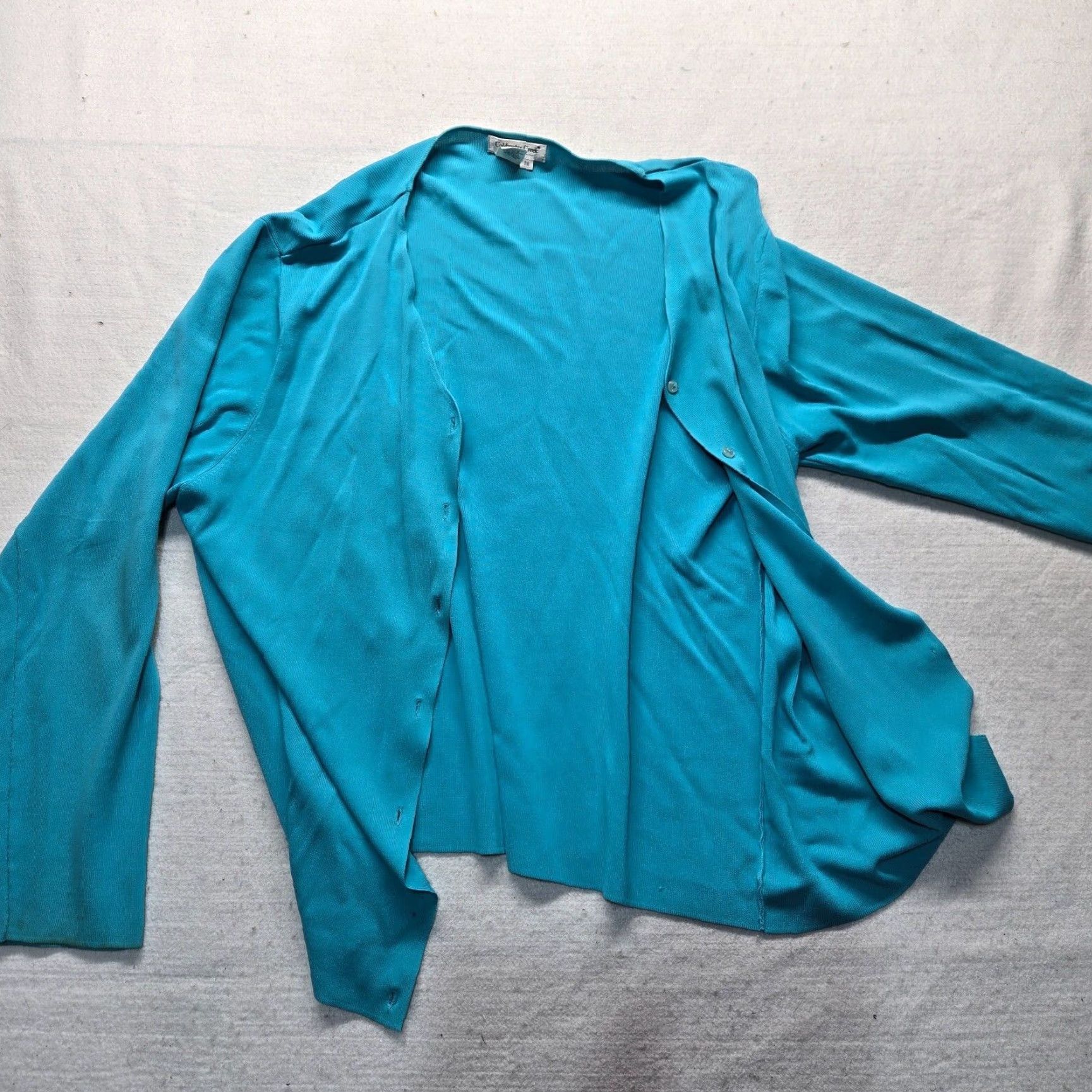Coldwater Creek Coldwater Creek Cardigan Woman Plus 2X Solid Blue Button Down Sweater Adult Womens Long Sleeve Round Neck Size XXL / US 16-18 / IT 52-54 - 2 Thumbnail