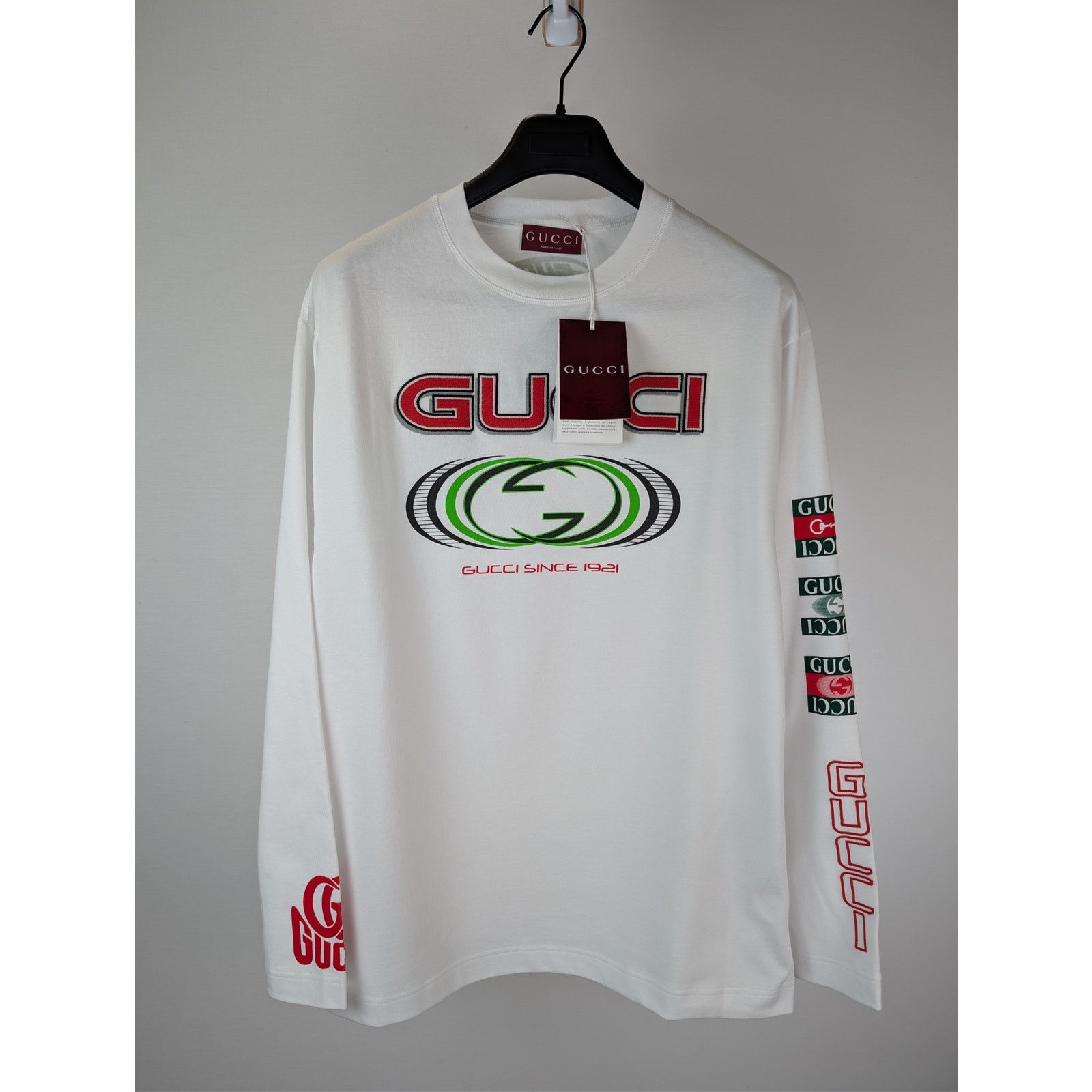 Gucci o1rshd1 Q:2 / Logo-Print Cotton Jersey T-shirt in White Size US M / EU 48-50 / 2 - 2 Thumbnail