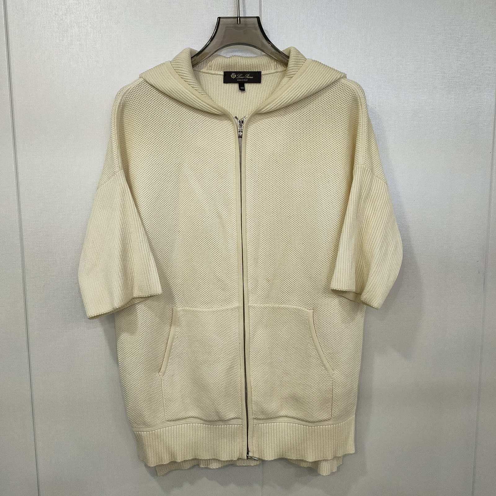 Loro Piana Loro Piana Silk Blend Short Sleeve Hoodie Size 40 Size S / US 4 / IT 40 - 1 Thumbnail