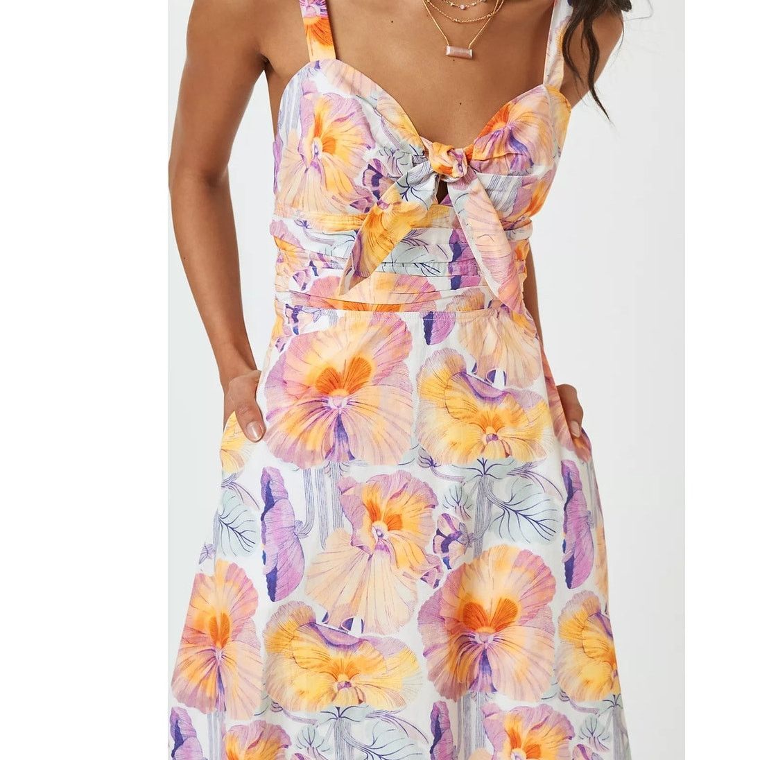 Anthropologie New Anthropologie Cecilia Pettersson Tie-Front Midi Dress Size M / US 6-8 / IT 42-44 - 5 Thumbnail