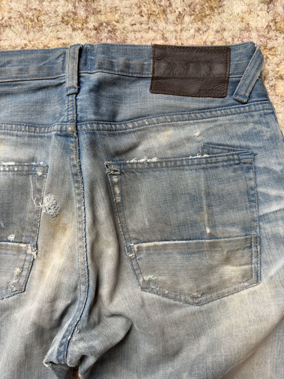 Prps PRPS Acid Wash Denim – Heavily Worn – Natural Rips & Fades Size US 30 / EU 46 - 8 Thumbnail
