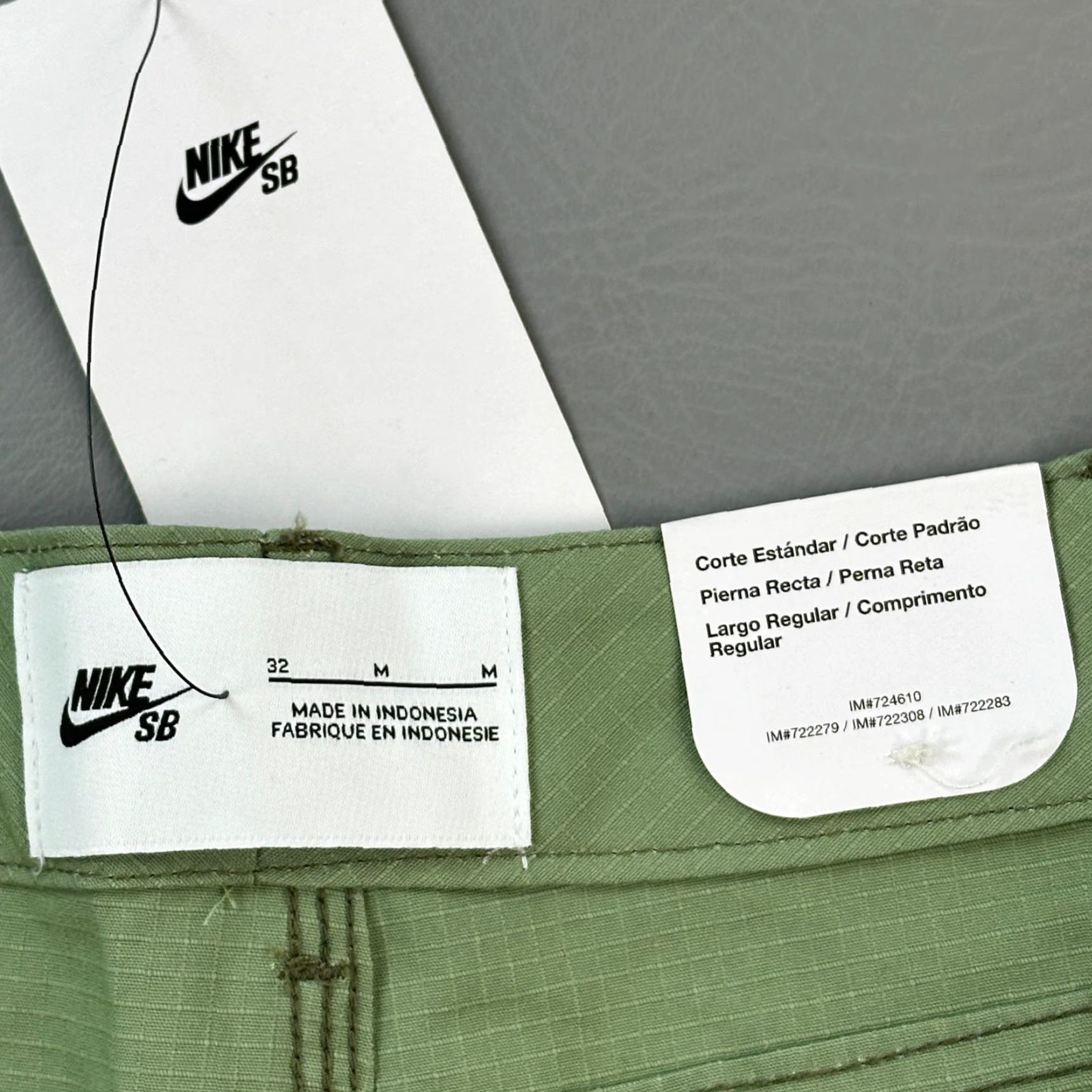 Nike Nike SB Pants Mens 32x31 Oil Green Ripstop Double Knee Straight Leg Skate Pant Mens 32 Inseam 31in Straight Color Green 90s Punk Retro USA Size US 32 / EU 48 - 6 Thumbnail