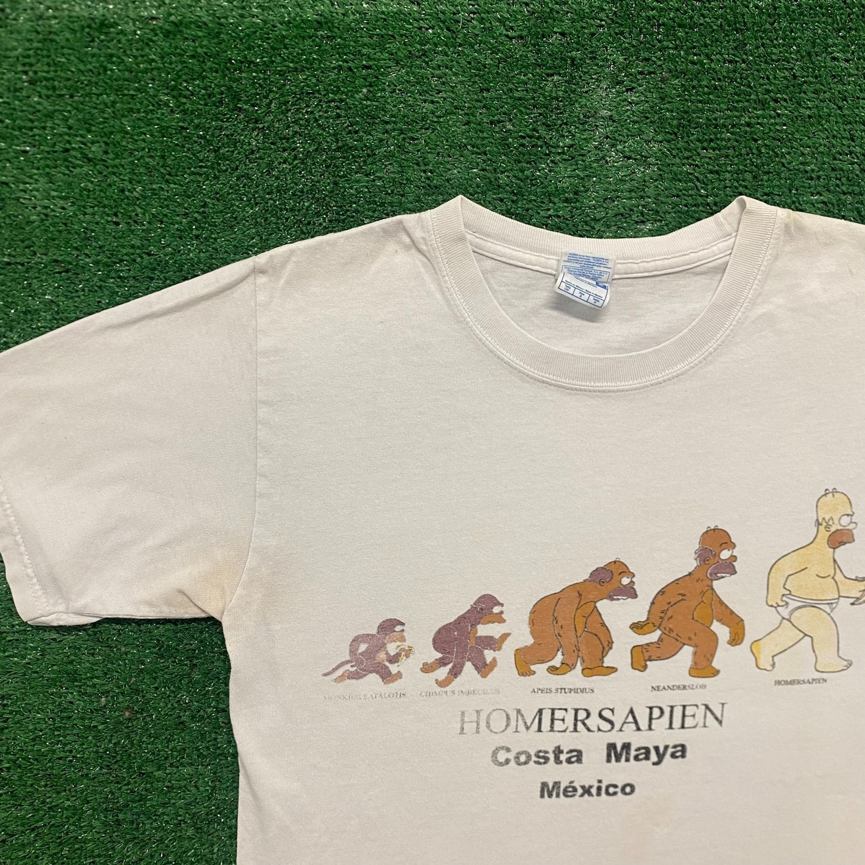The Simpsons Vintage Y2K Homer Simpsons Evolution Cartoon Humor Tee Size US S / EU 44-46 / 1 - 2 Thumbnail
