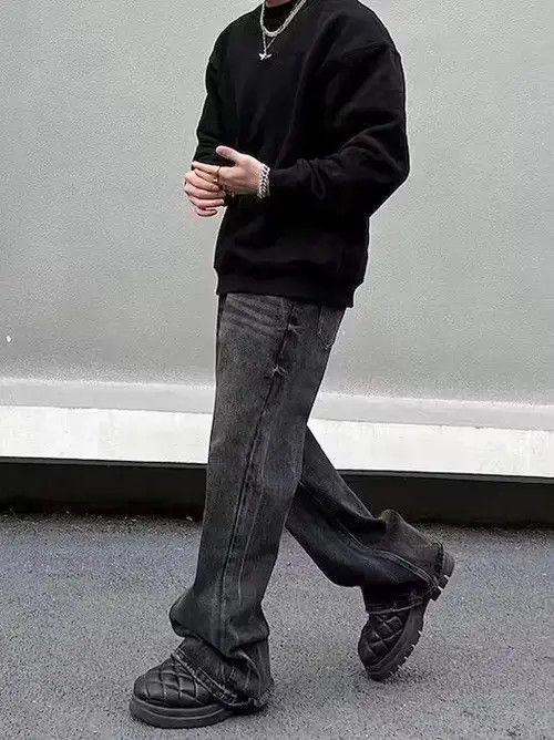 VIBE Washed Black Stacked Denim Jeans Size US 32 / EU 48 - 3 Thumbnail