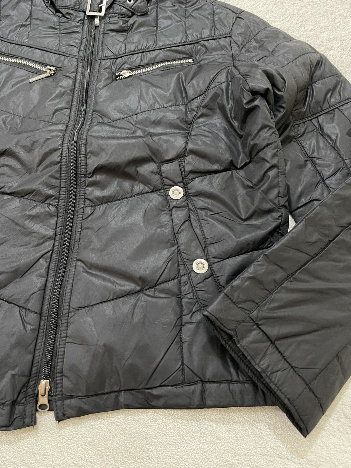 Japanese Brand Y2K Black Quilted Jacket Fur Collar Buckle Detail Puffer LGB Size US M / EU 48-50 / 2 - 4 Thumbnail
