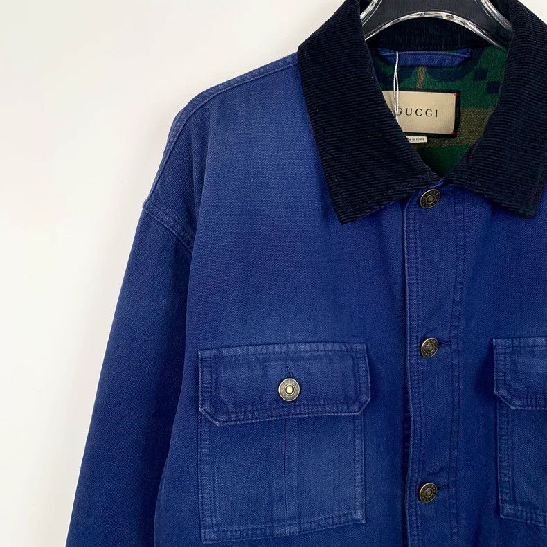 Gucci Gucci Dark blue inner old flower multi-pocket cotton lapel Size US M / EU 48-50 / 2 - 3 Thumbnail