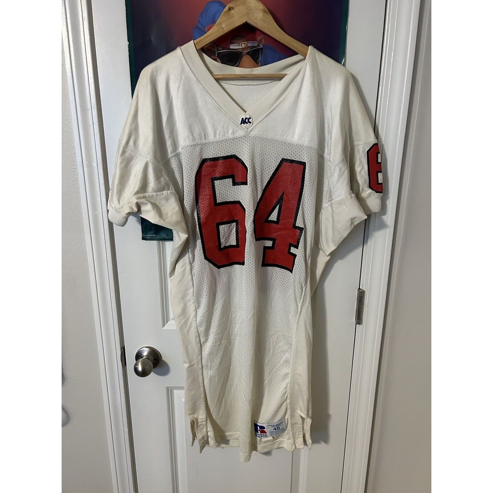 image of Vintage Nc State Gameworn Size 48 Russell Wolfpack Football in White, Men's