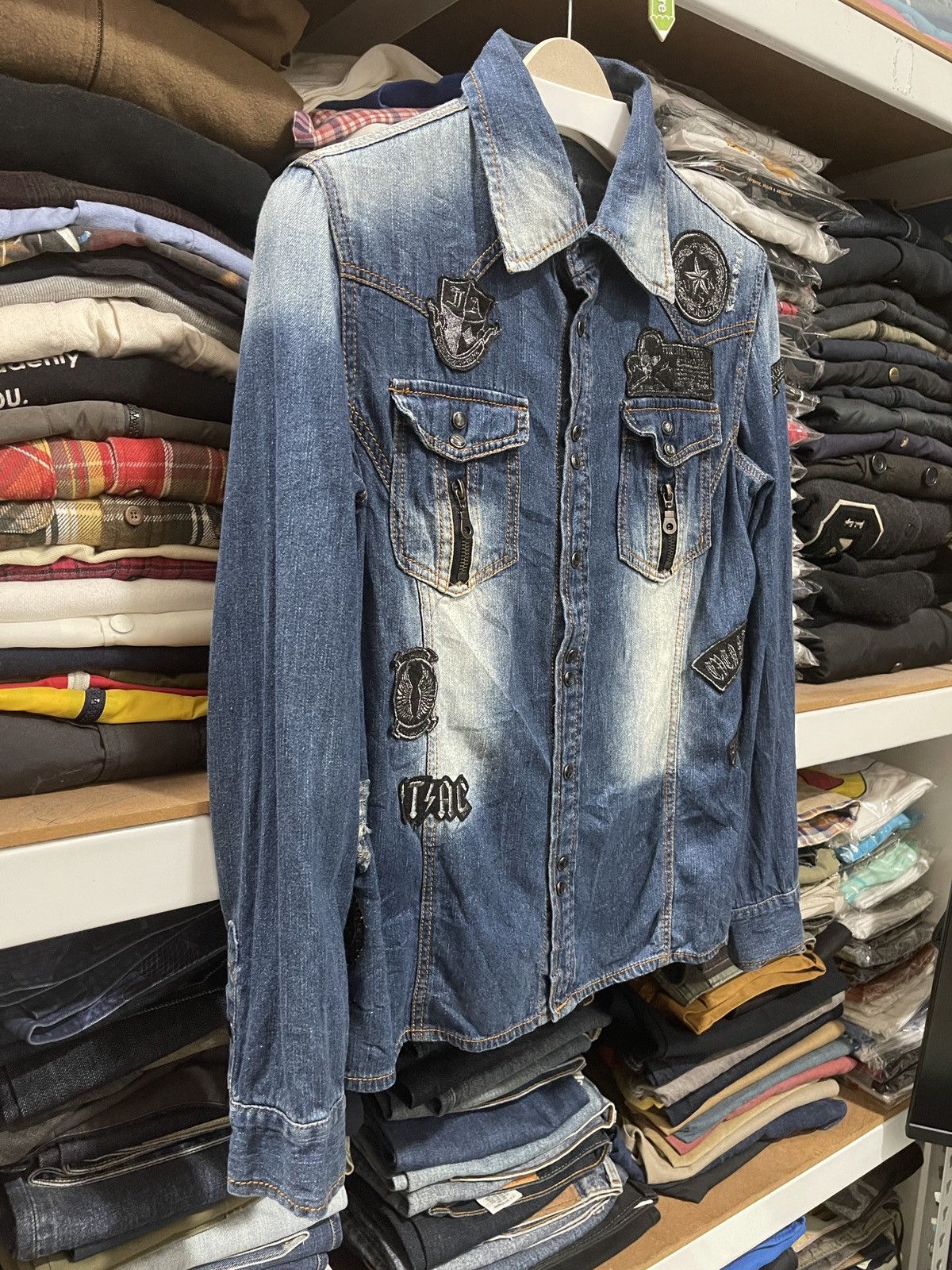 If Six Was Nine × In The Attic × Japanese Brand In The Attic Denim Long Sleeve Distressed Jacket Size M Size M / US 6-8 / IT 42-44 - 2 Thumbnail