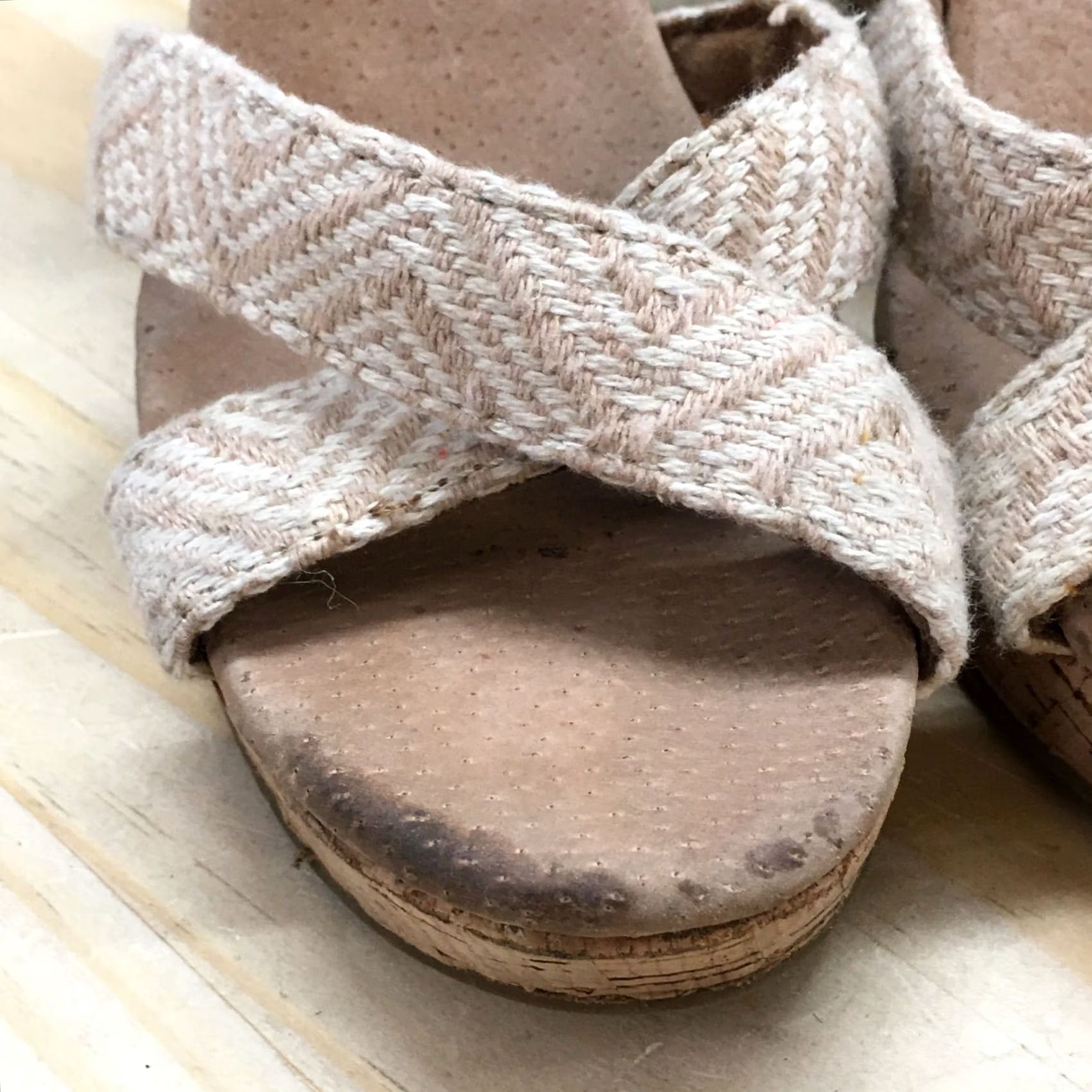Toms Toms Sandals Women Sienna Ankle Strap Beige Woven Casual Wedge Heels 6.5 301214 Size US 7 / IT 37 - 5 Thumbnail