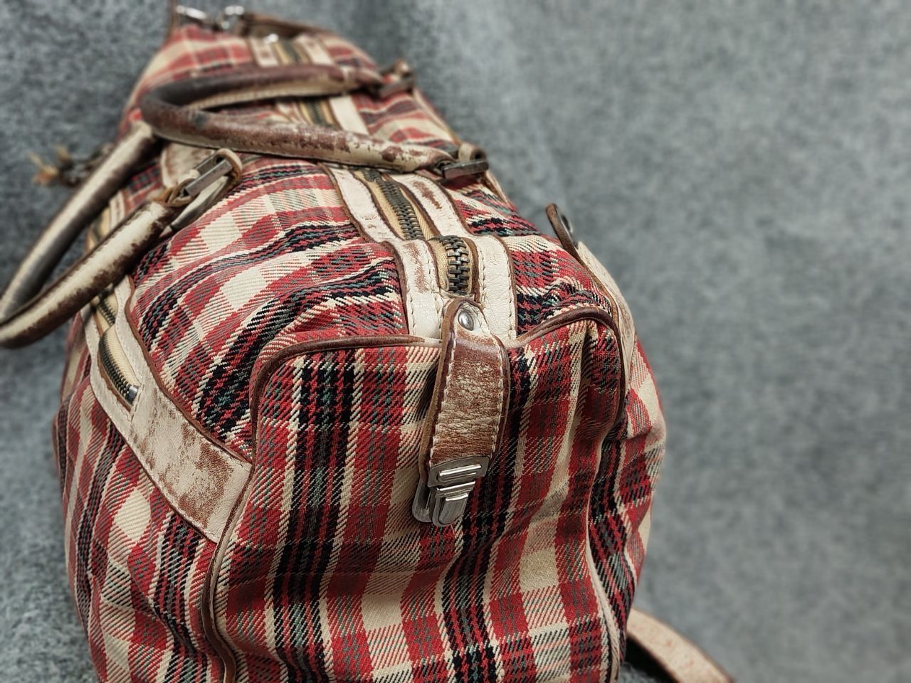 numero 10 Numero 10 Design Monzeglio tartan travel Canvas Leather Bag Size ONE SIZE - 18 Thumbnail