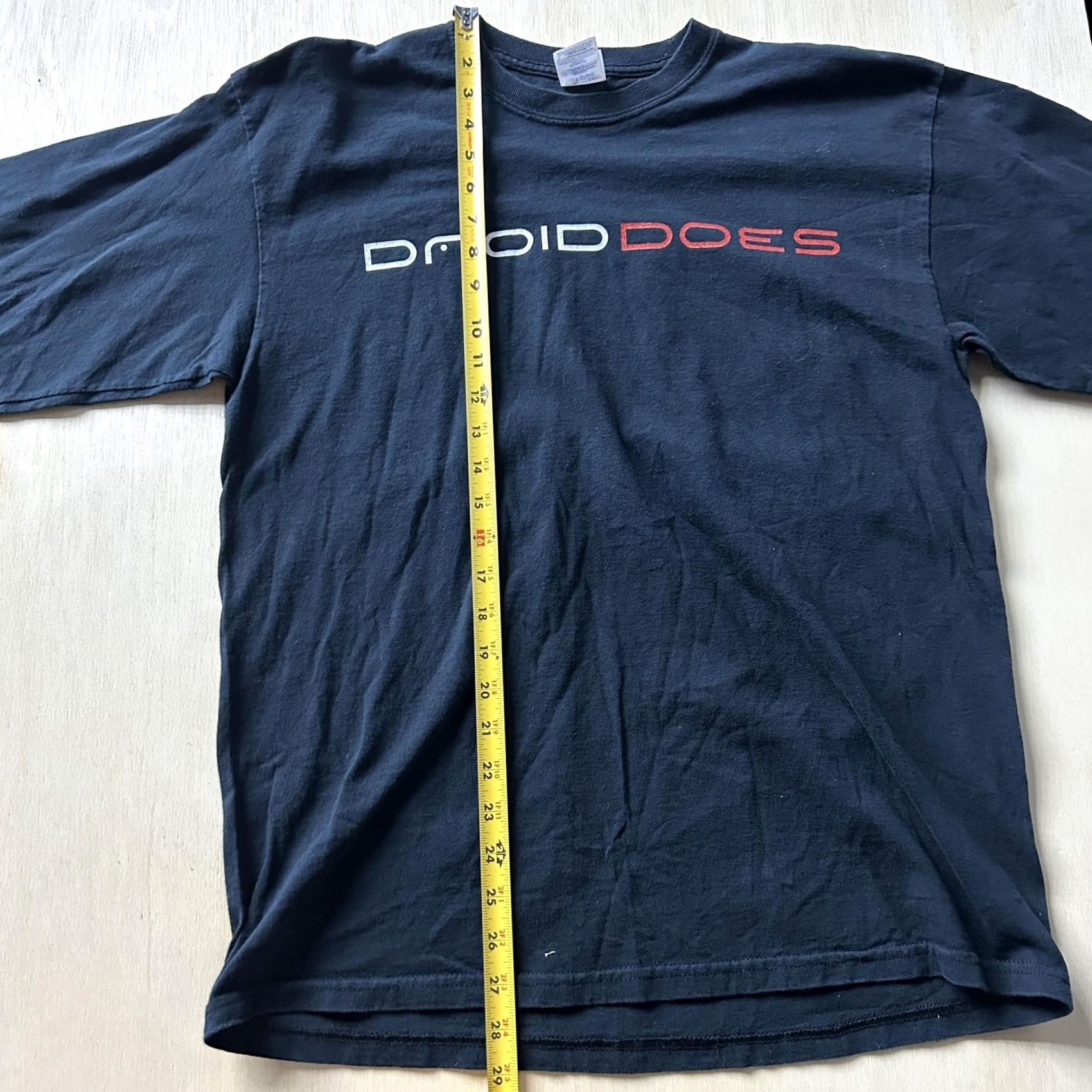 Gildan Gildan Long Sleeve Tee Mens Large Y2K Droid Does Motorola Android Graphic Crew Neck Black Shirt Size US L / EU 52-54 / 3 - 5 Thumbnail