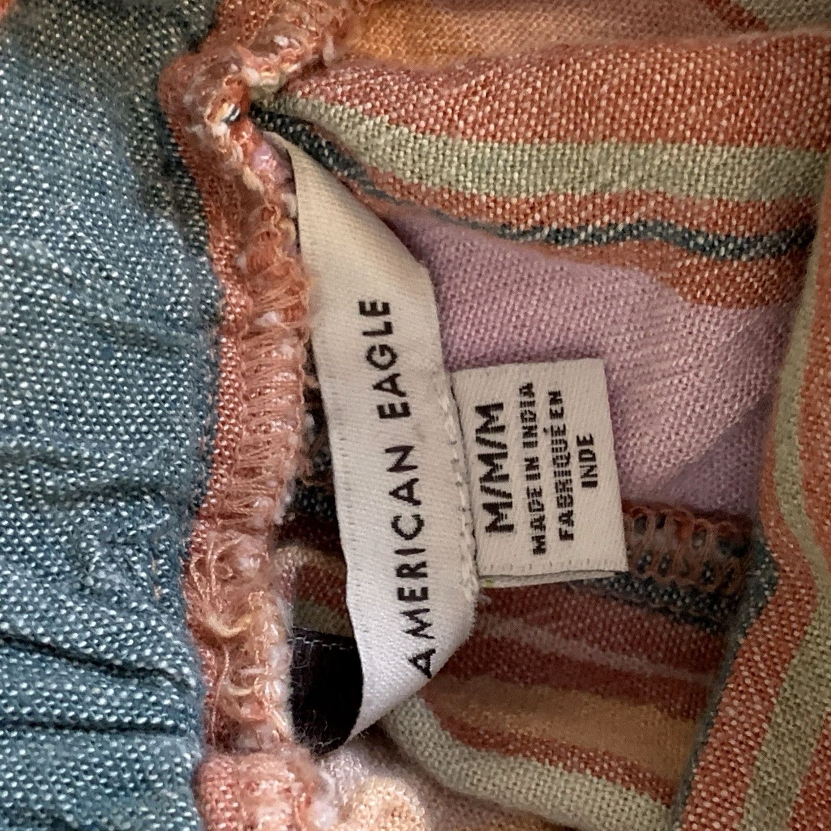 American Eagle Outfitters American Eagle Jumpsuit Women M Striped Linen Blend Cutout Tie Back Wide-Leg Boho Y2K Retro Festive Casual Travel Size 32" / US 10 / IT 46 - 5 Thumbnail