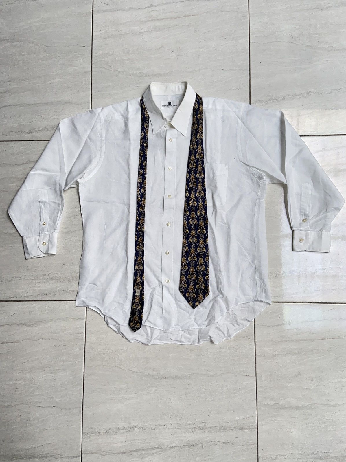 Pierre Balmain PIERRE BALMAIN Paris White Shirt Tie Size US L / EU 52-54 / 3 - 1 Thumbnail