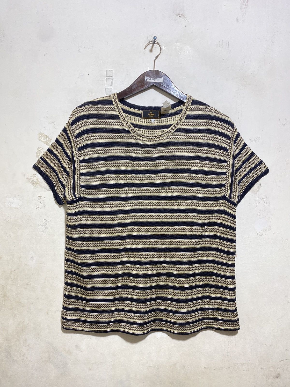 Fendi Fendi Knit Textured Tee Size M / US 6-8 / IT 42-44 - 1 Thumbnail