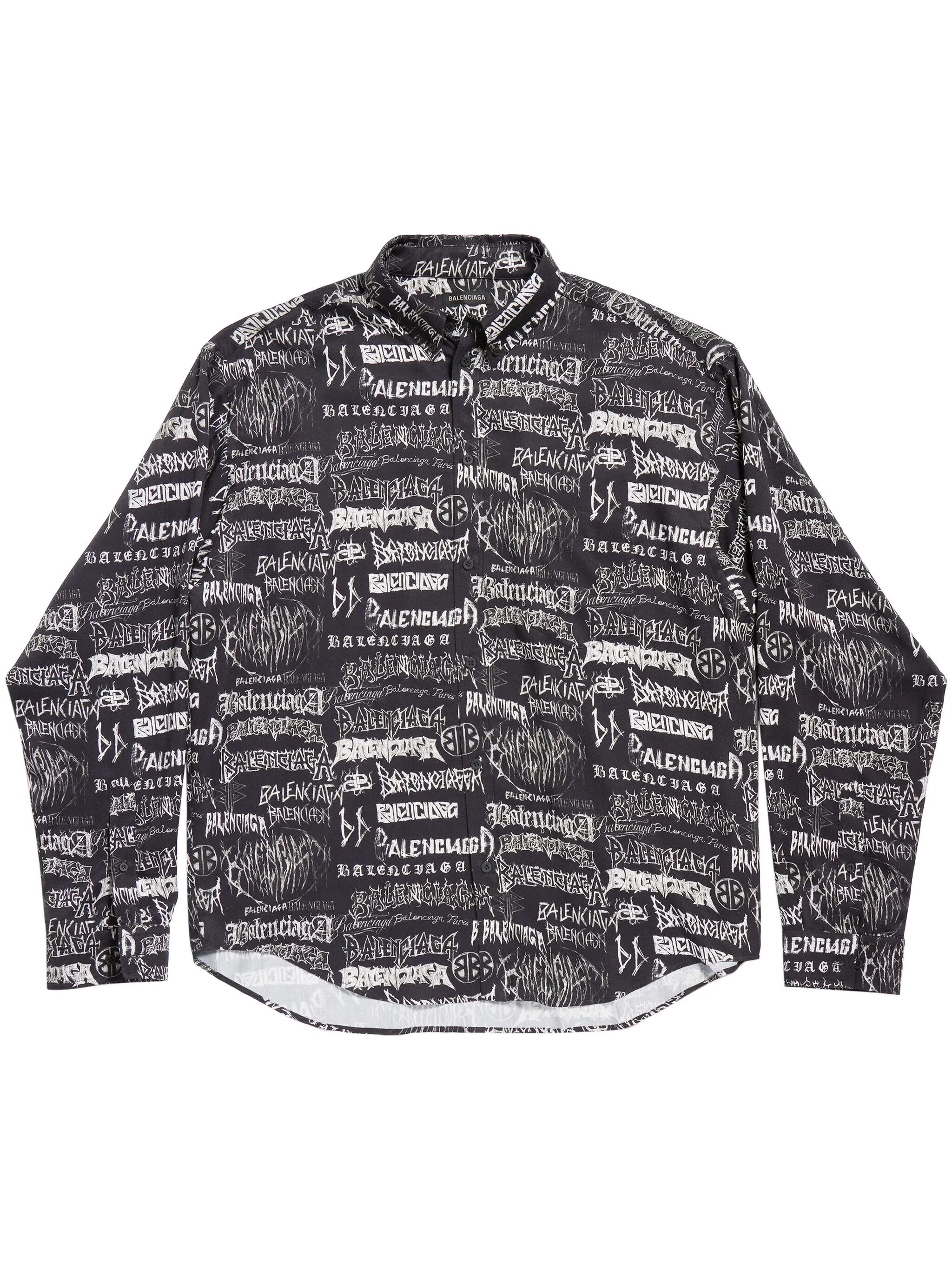 Balenciaga o1bcso1str0825 DIY Metal Allover Shirt Large Fit White/Black Size US S / EU 44-46 / 1 - 1 Thumbnail