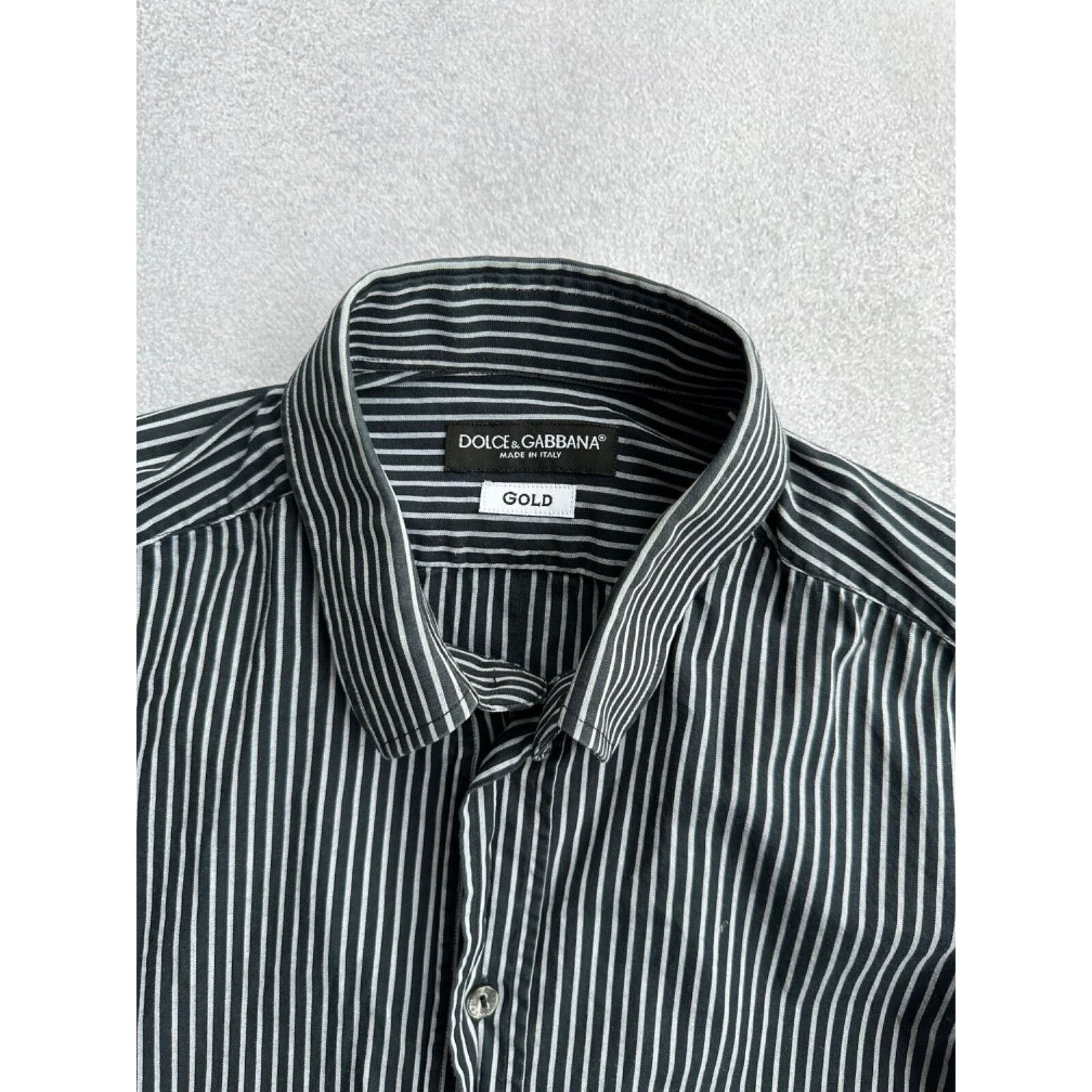 Dolce & Gabbana VTG Dolce&Gabbana Gold Striped Man’s Buttons Shirt Size US S / EU 44-46 / 1 - 5 Thumbnail