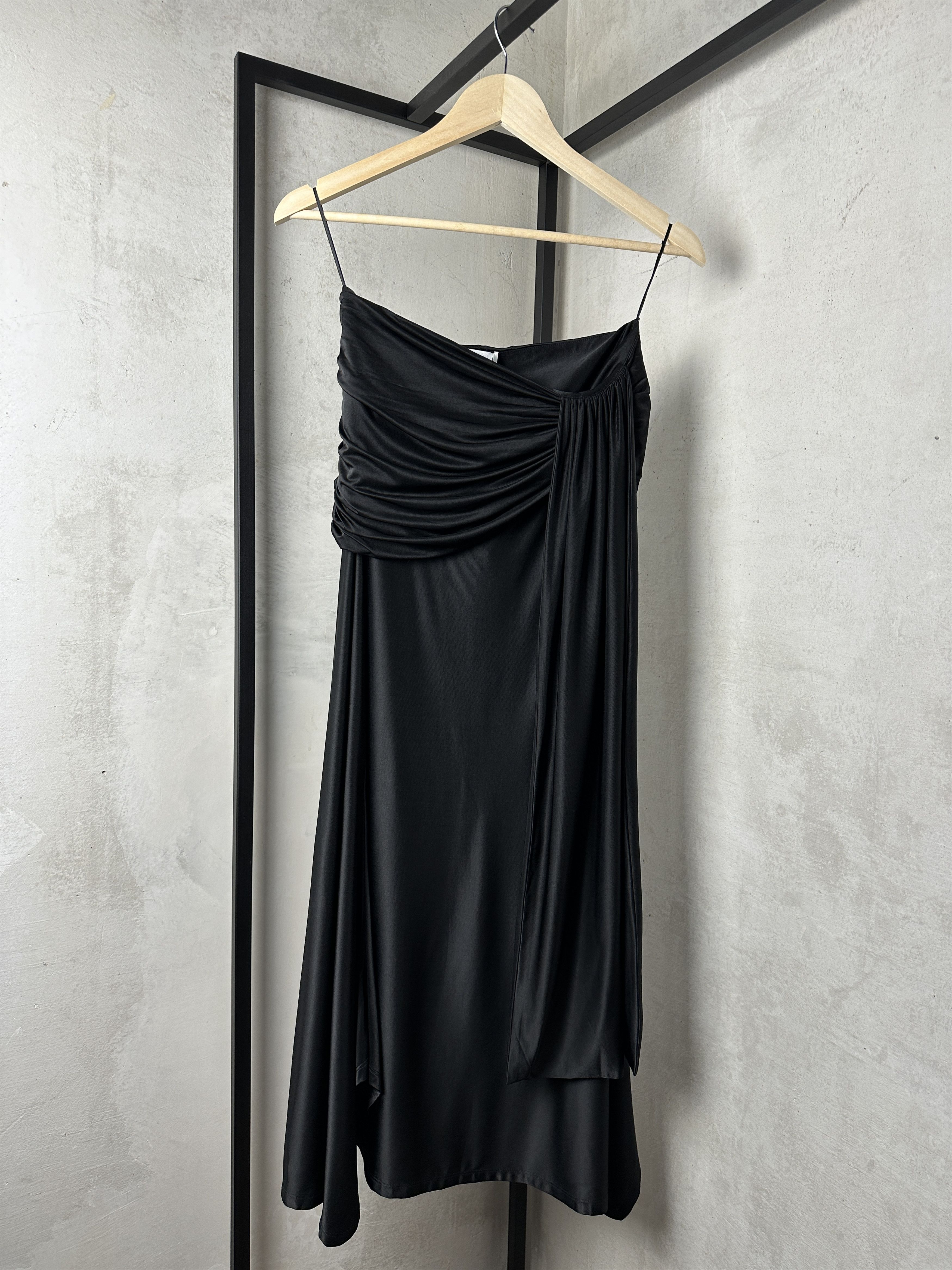 Paco Rabanne Paco Rabanne Black Ruched Maxi Skirt Size 26" / US 2 / IT 38 - 3 Thumbnail