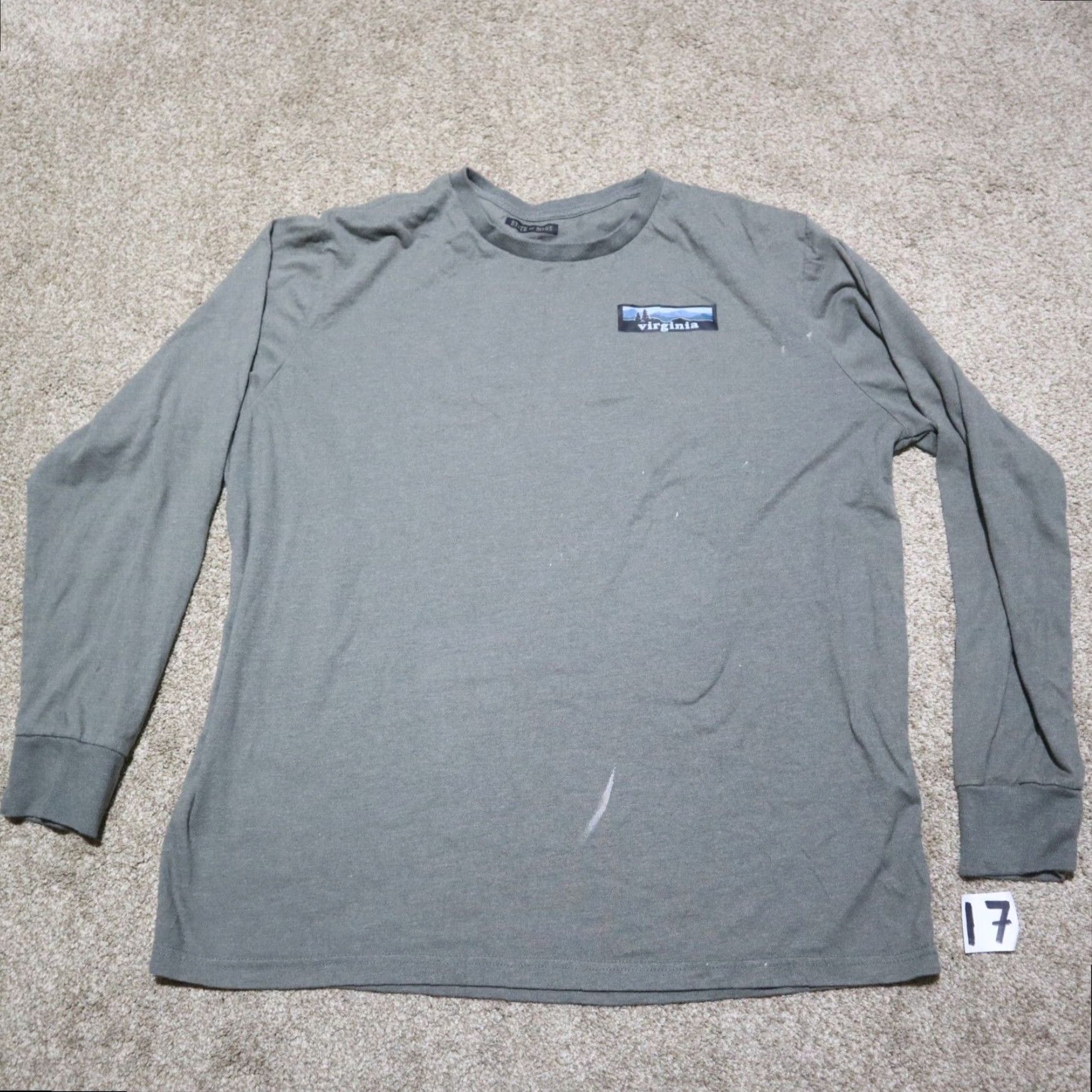 Vintage Virginia VA Green Long Sleeve Tee Shirt Adult Mens XL Extra Large Size US XL / EU 56 / 4 - 2 Thumbnail