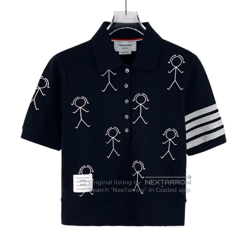 Thom Browne Thom Browne Single-button short-sleeved polo shirt Size XS / US 0-2 / IT 36-38 - 1 Thumbnail