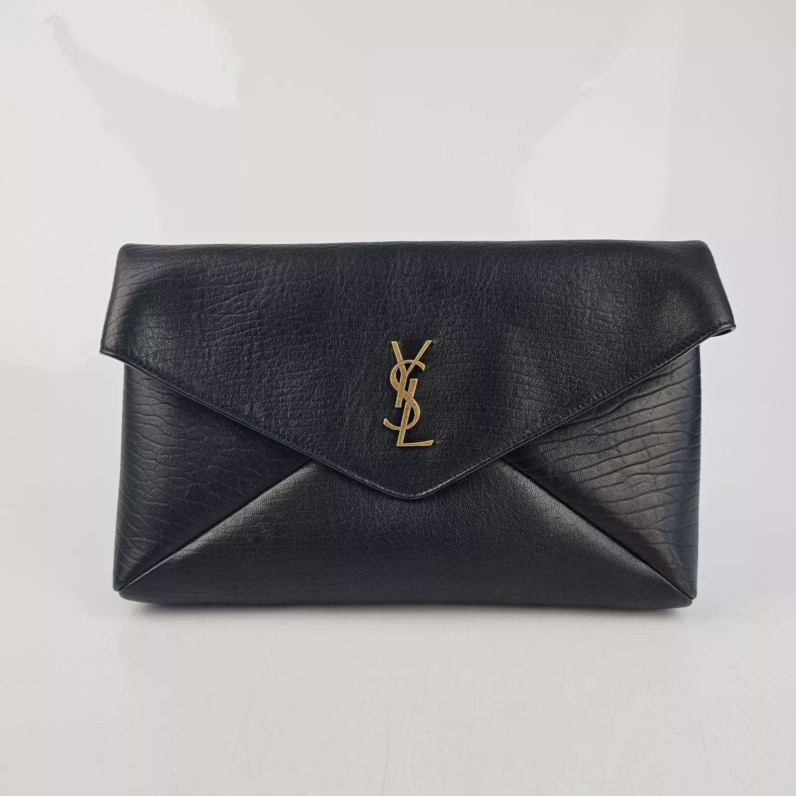 Saint Laurent Paris SAINT LAURENT Cassandre Large Black Leather Envelope Size ONE SIZE - 1 Thumbnail