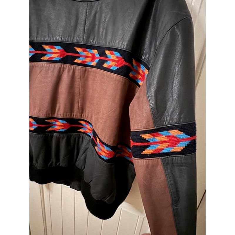 Vintage Vintage Mesa Ridge Southwestern Embroidered Leather Jacket M Size US M / EU 48-50 / 2 - 3 Thumbnail