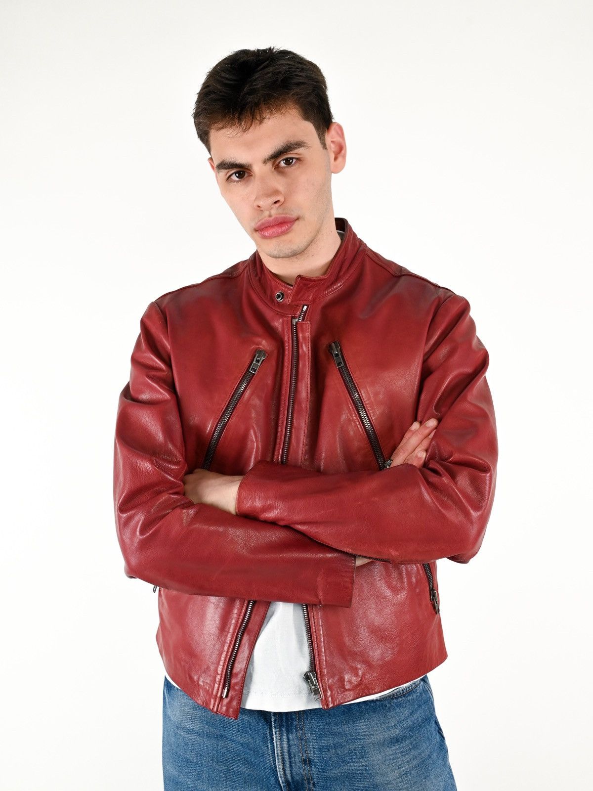 Maison Margiela 5 Zip Leather Moto Jacket Size US M / EU 48-50 / 2 - 5 Thumbnail