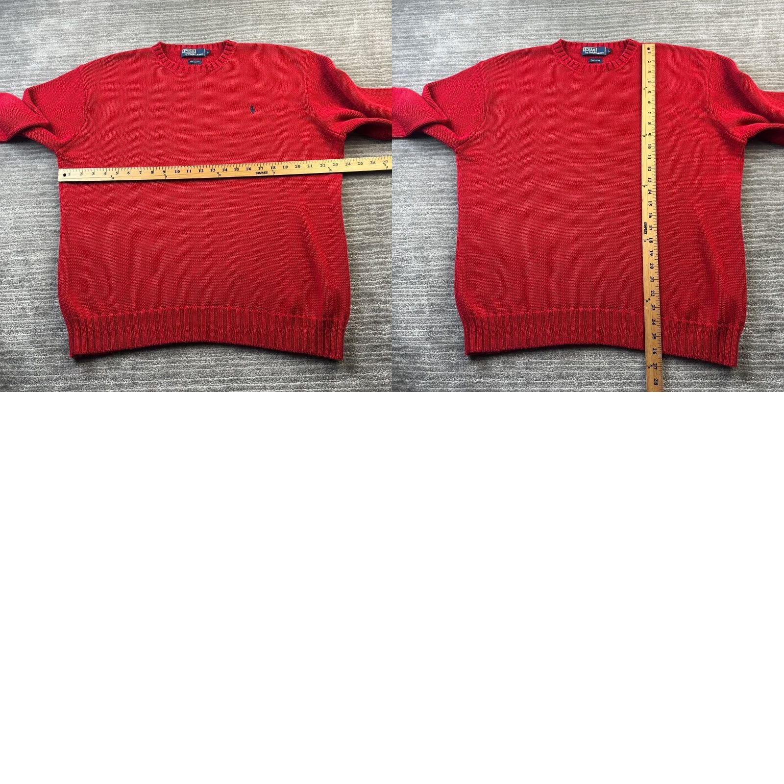 Polo Ralph Lauren Polo Ralph Lauren Sweater Mens Large Red Knit Crewneck Heavy Cotton Pony Size US L / EU 52-54 / 3 - 8 Thumbnail