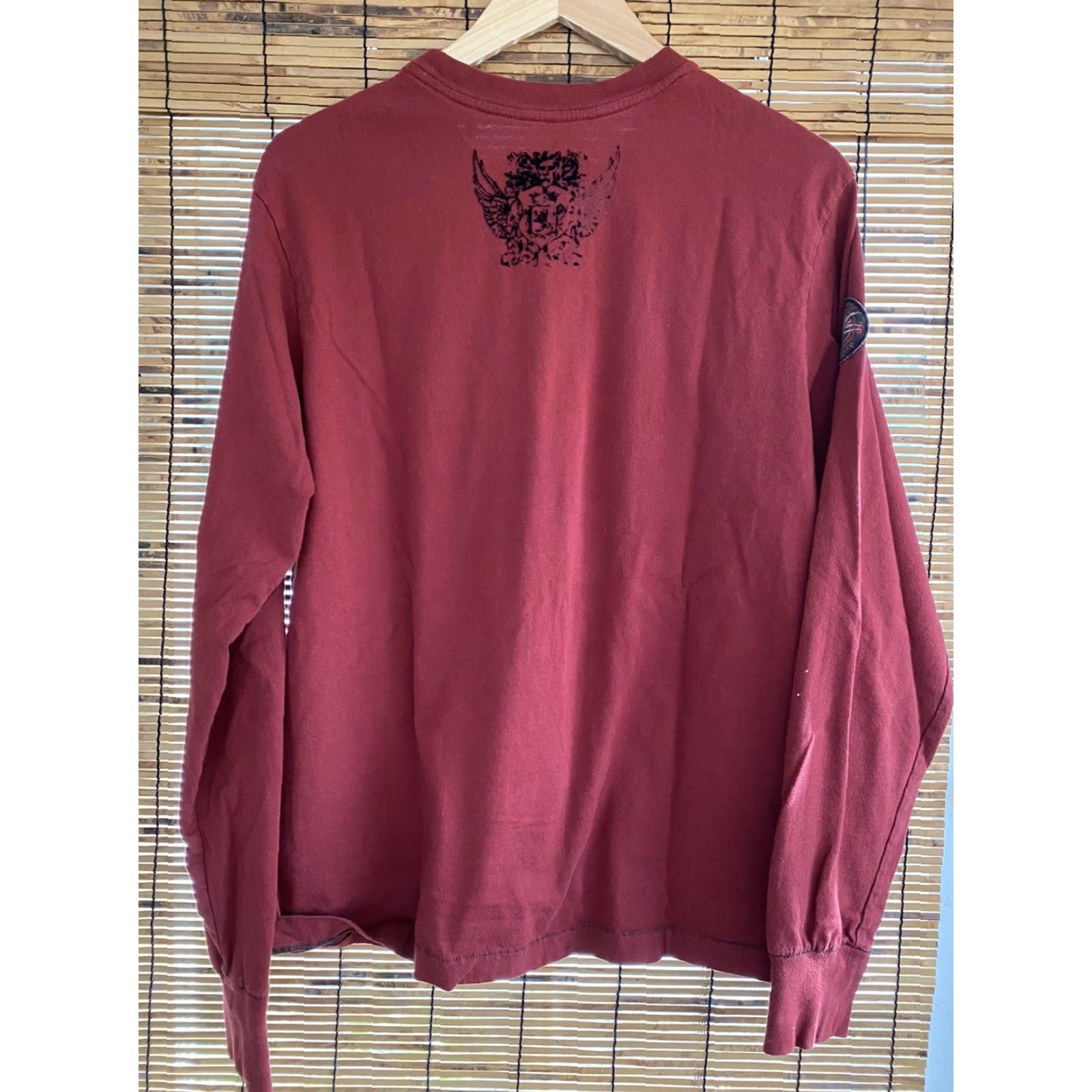 Guess GUESS Mens Long Sleeve Red Shirt L Crew Neck Live Like Kings Road Lords Patch Size US L / EU 52-54 / 3 - 2 Thumbnail