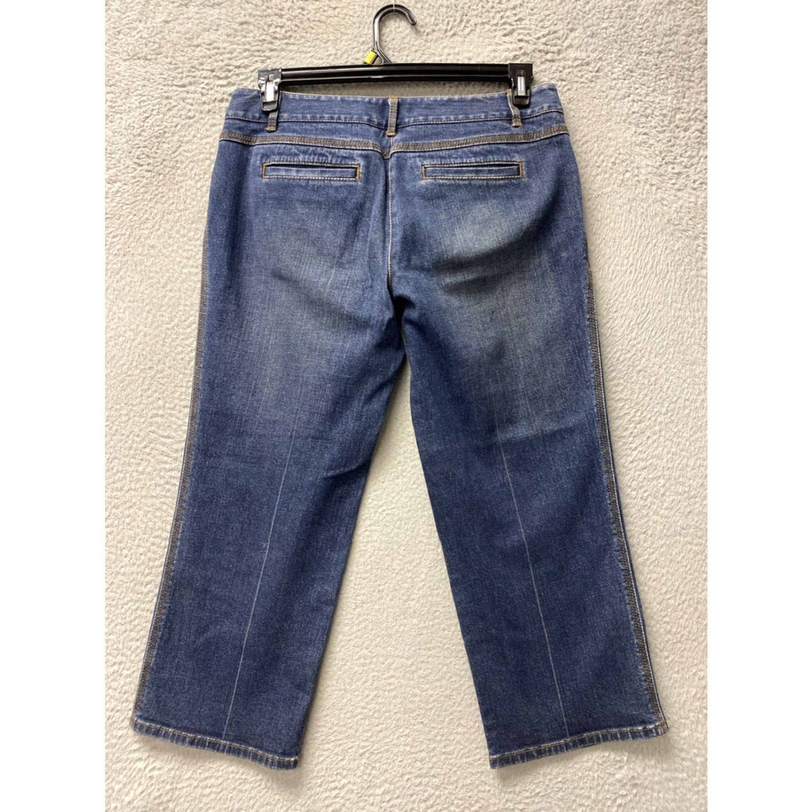 Loft LOFT Women's Wide Leg Jeans 32x24 Denim Jeans Size 8 Blue Capri 159-38 Size 32" / US 10 / IT 46 - 7 Thumbnail