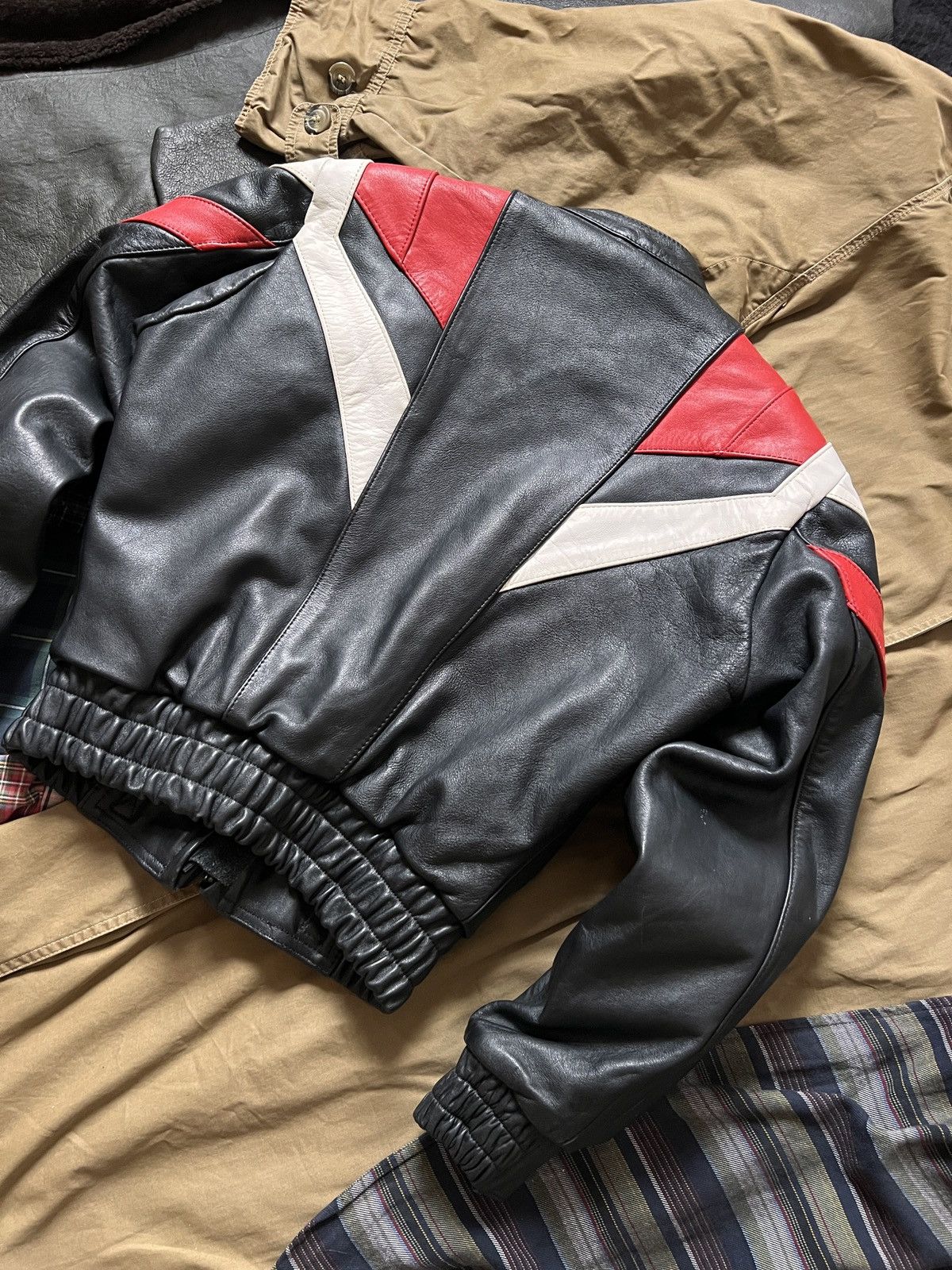 Other Vintage IXS Leather Moto Flame Jacket Size L / US 10 / IT 46 - 8 Thumbnail