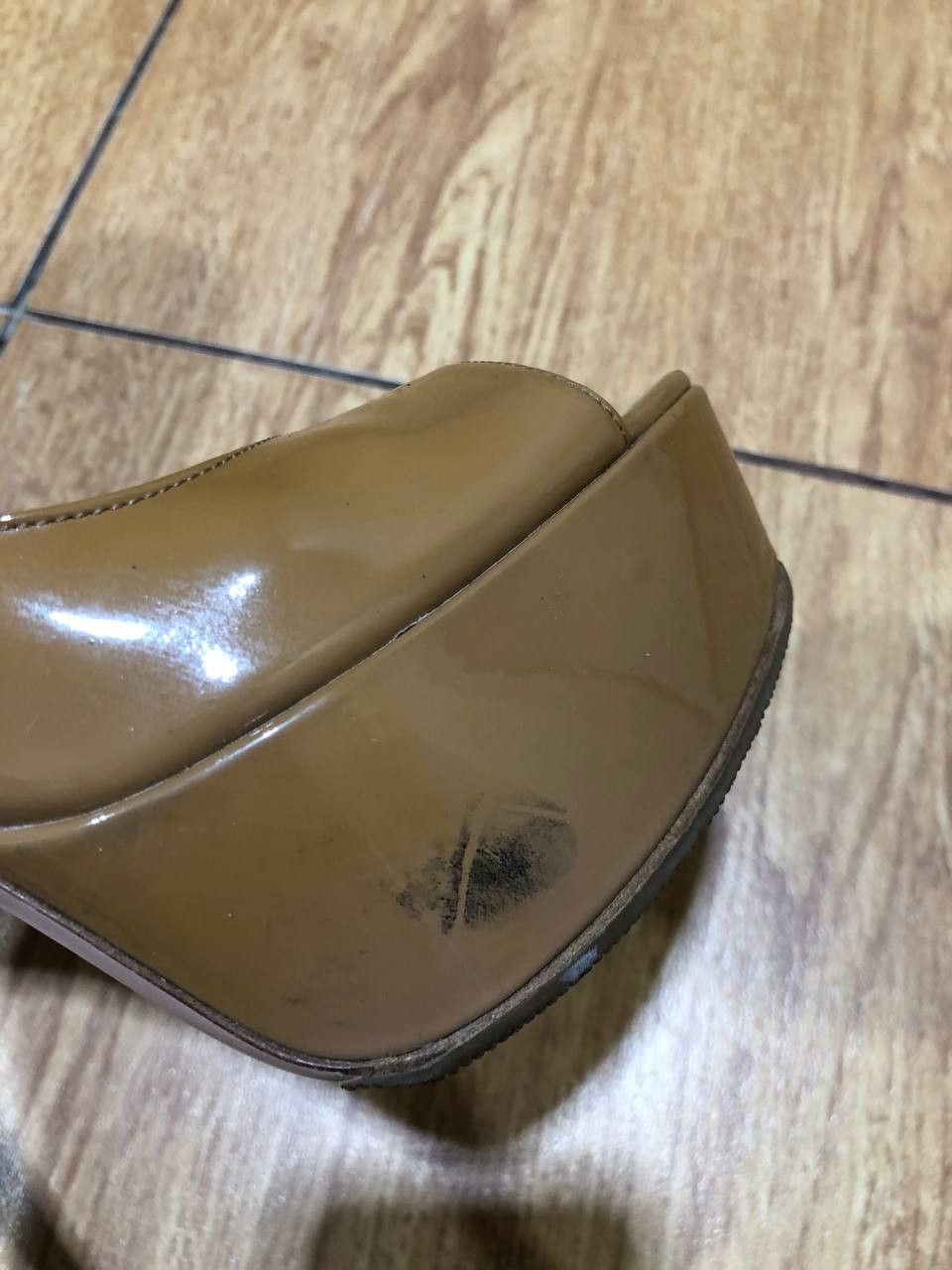 Prada Prada Patent Leather Peep Toe Platform Nude Size US 9 / IT 39 - 7 Thumbnail