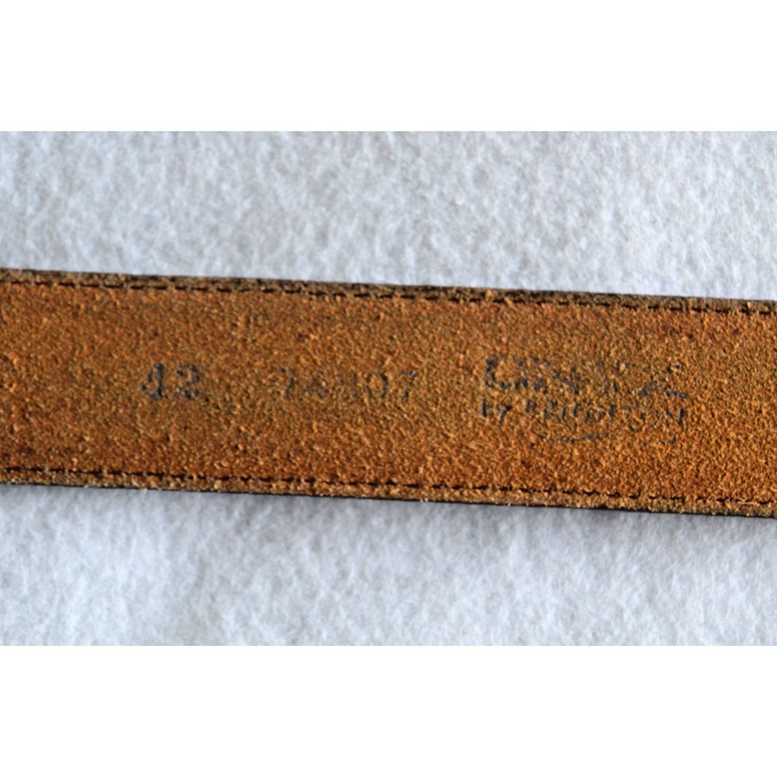Vintage Vintage Onyx by Brighton Belt Brown Leather Size 42 Men's Dress Buckle Adjustable Western Belt Size 42 - 8 Thumbnail