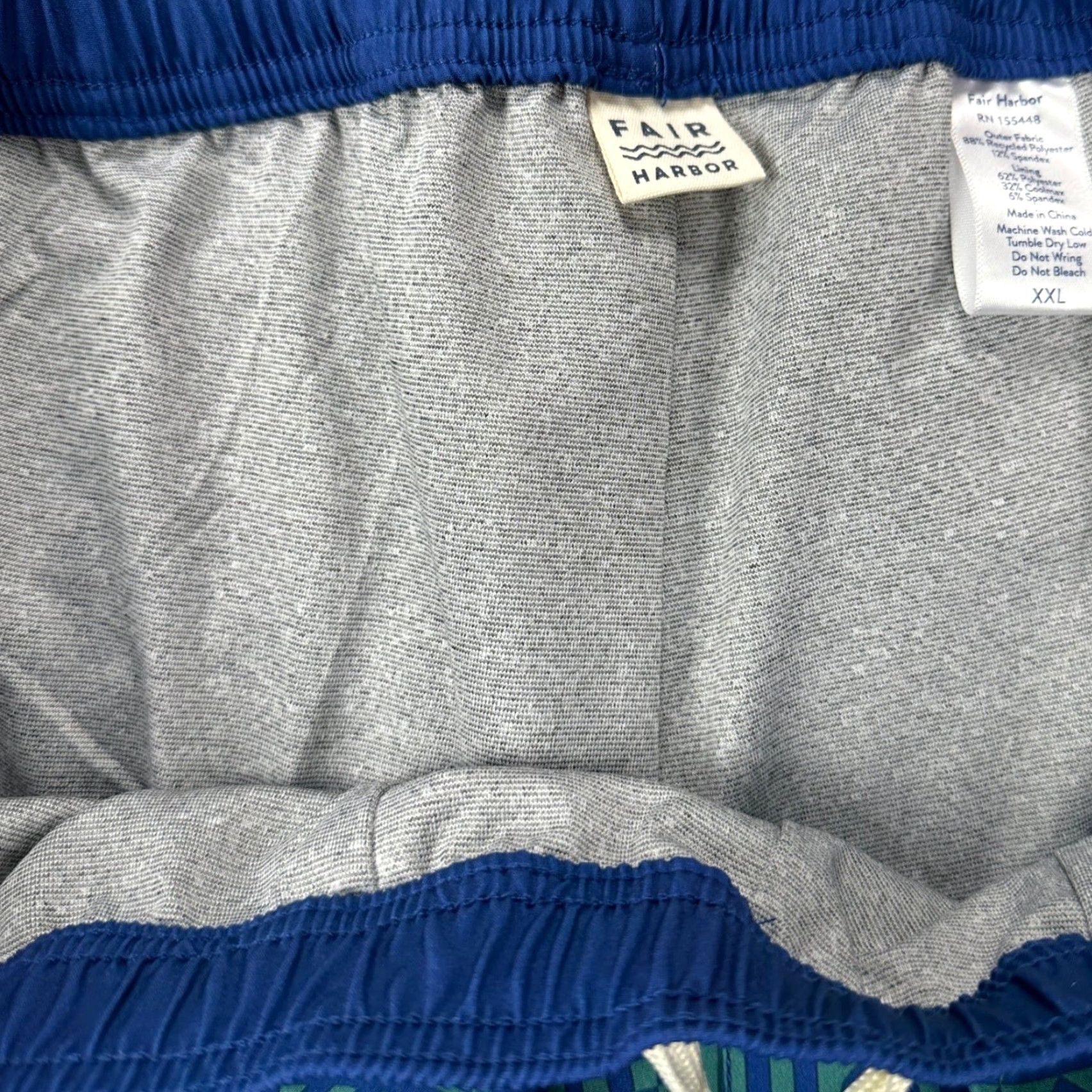 Vintage Fair Harbor Board Shorts Mens 2XL Blue Geometric Drawstring Pocket Elastic Waist Size US 39 - 5 Thumbnail