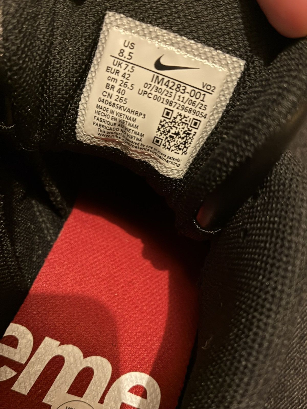Nike × Supreme Supreme x Nike SB Air Max 2 CB '94 Low, Black Size US 8.5 / EU 41-42 - 6 Thumbnail