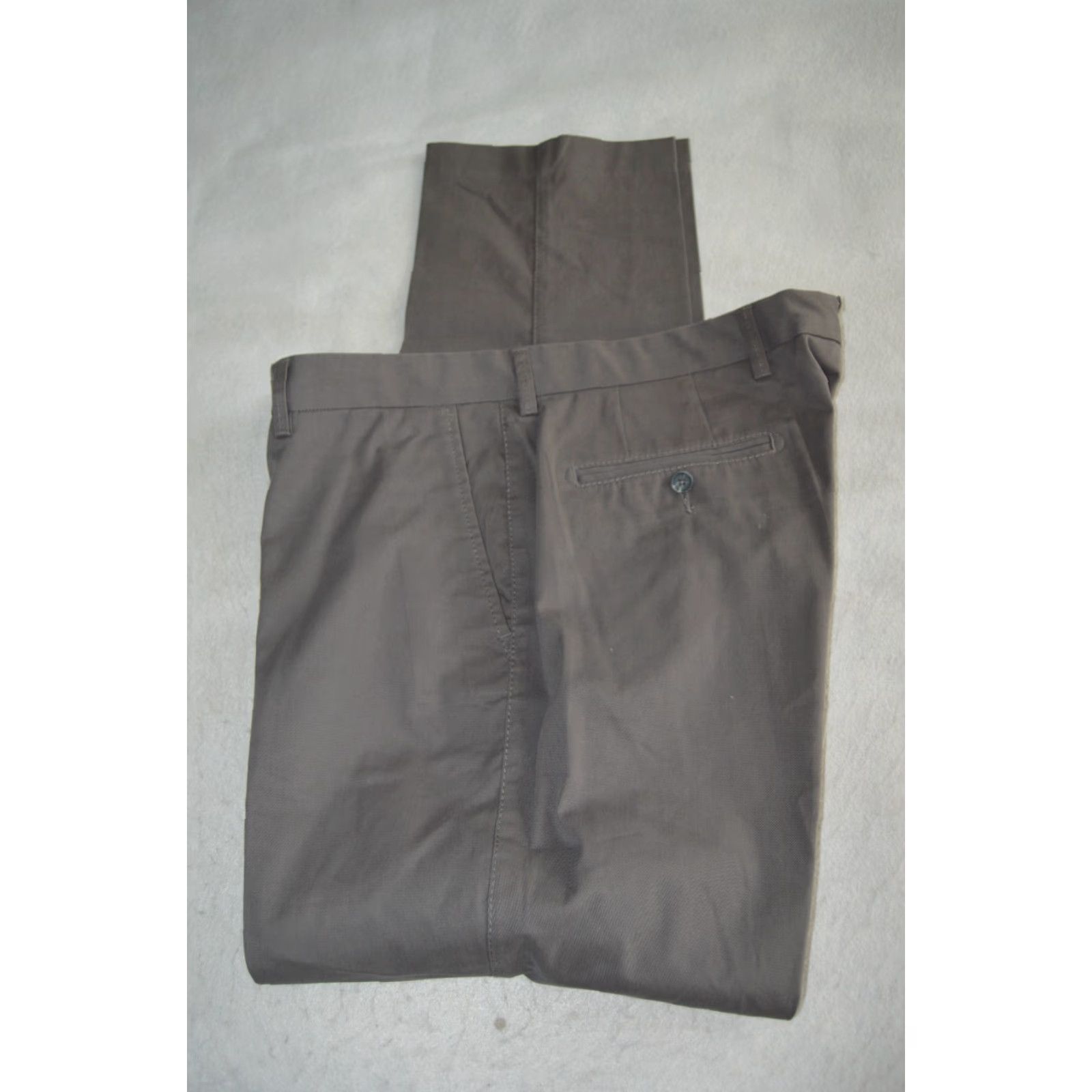 Vintage Black Brown 1826 Mens Slim Chino Pants Flat Front 38x32 Grey Casual City Preppy 5-Pocket Womens? Size US 38 / EU 54 - 4 Thumbnail