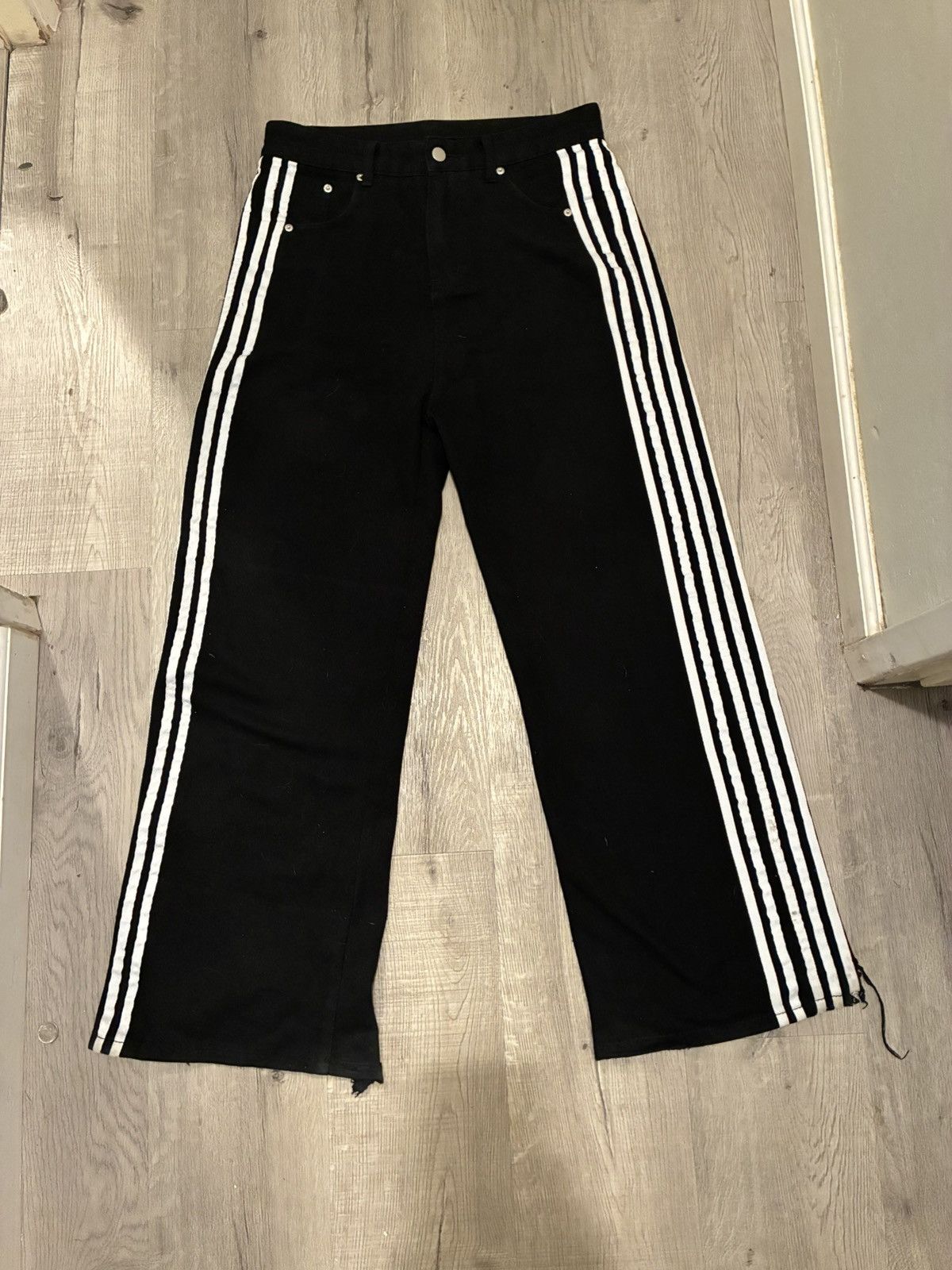 Other Black Striped Denim Jeans Size US 30 / EU 46 - 1 Thumbnail