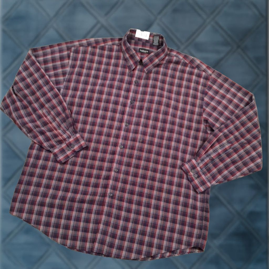 Van Heusen Van Heusen Shirt Mens XL Red Plaid Long Sleeve Button-Up Size US XL / EU 56 / 4 - 1 Thumbnail
