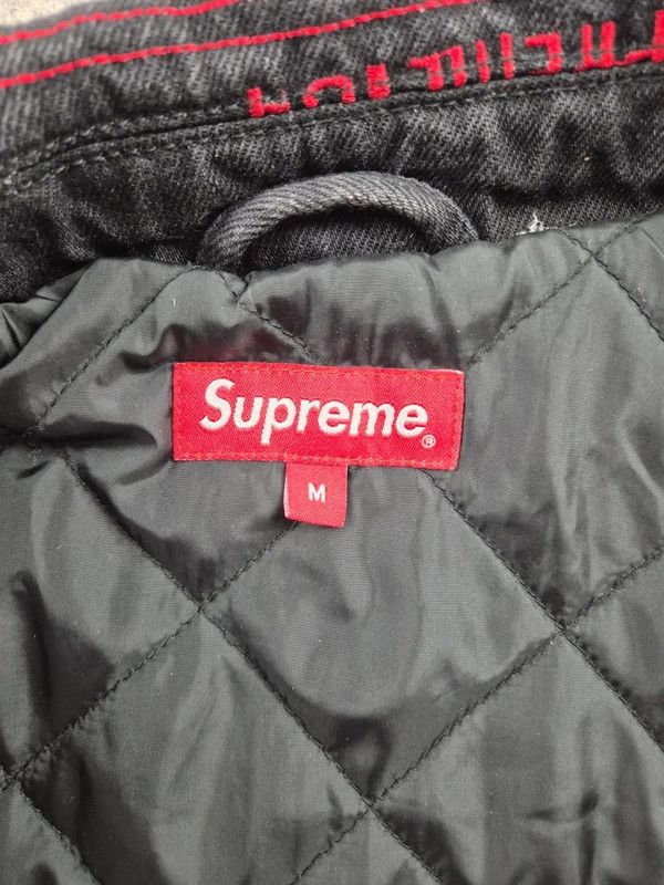 Supreme Supreme Black Red Checks Embroidered Denim Bomber Jackets M Size US M / EU 48-50 / 2 - 3 Thumbnail