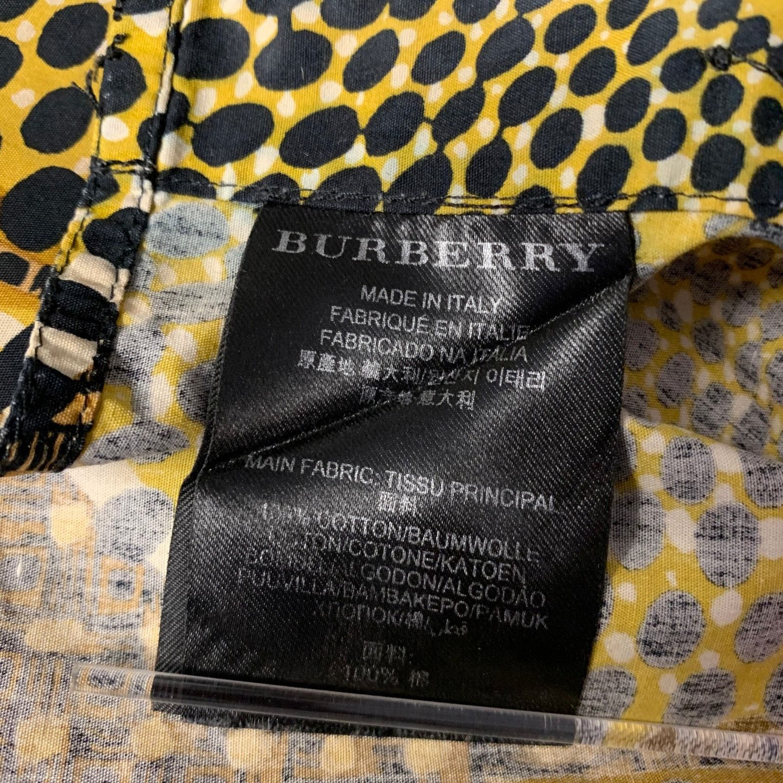 Burberry BURBERRY Size XS Gold Black Ankara Cotton Long Sleeve Shirt Size US XS / EU 42 / 0 - 7 Thumbnail