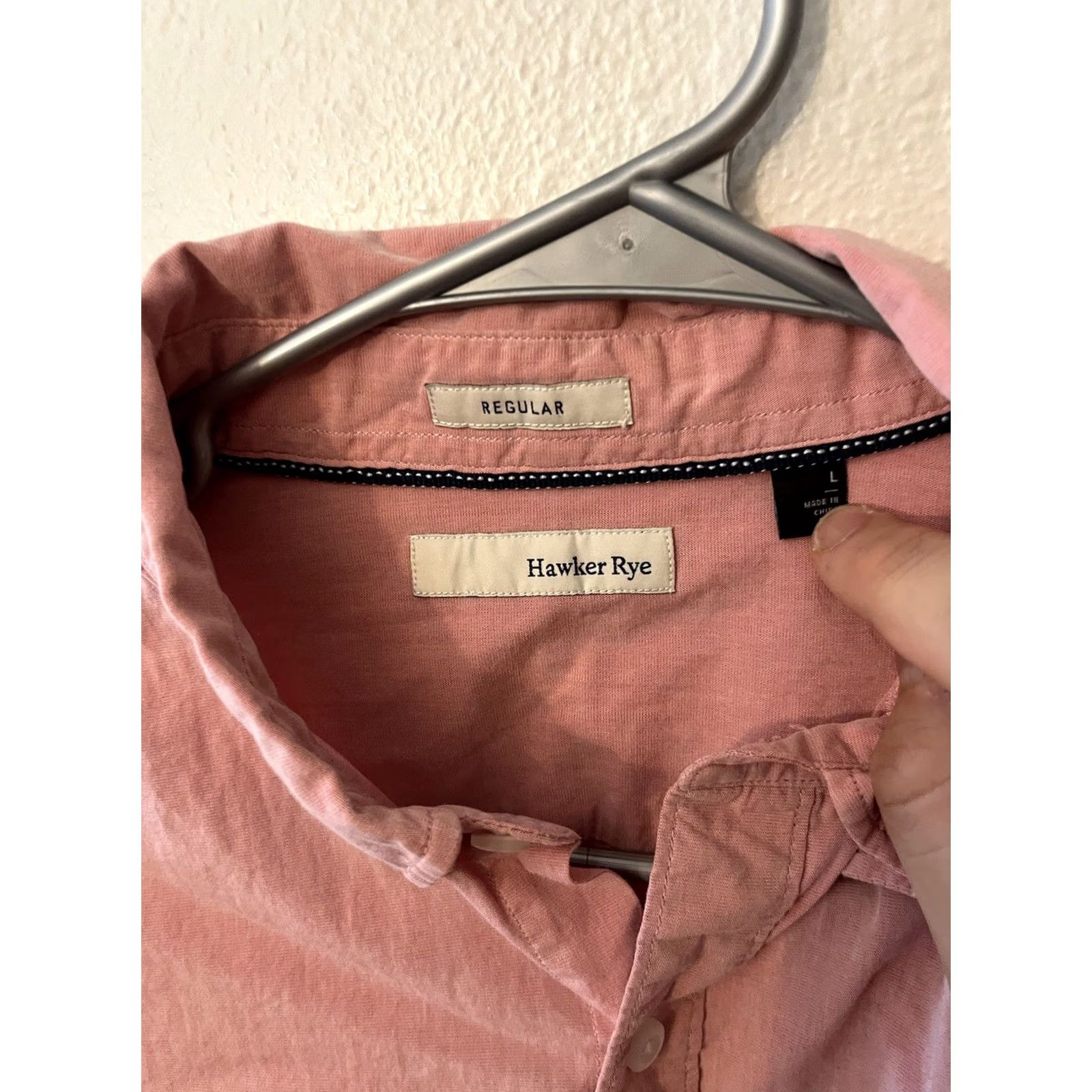 Vintage Hawker Rye Regular Button Down Shirt Mens Sz L Pink Solid Cotton Size US L / EU 52-54 / 3 - 2 Thumbnail